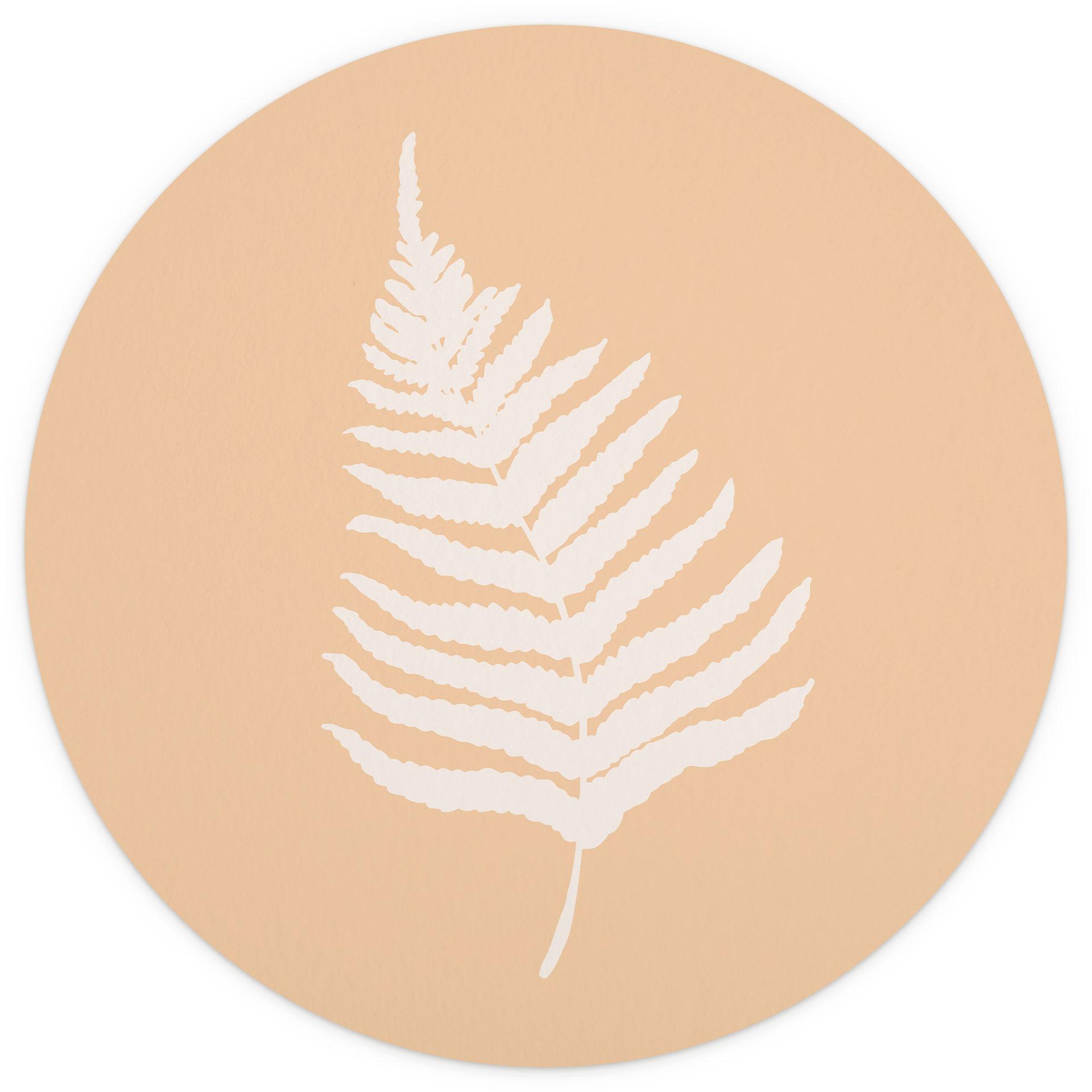 Behangcirkel Silhouet van varenblad - 1X Studio - vliesbehang/zelfklevend vliesbehang