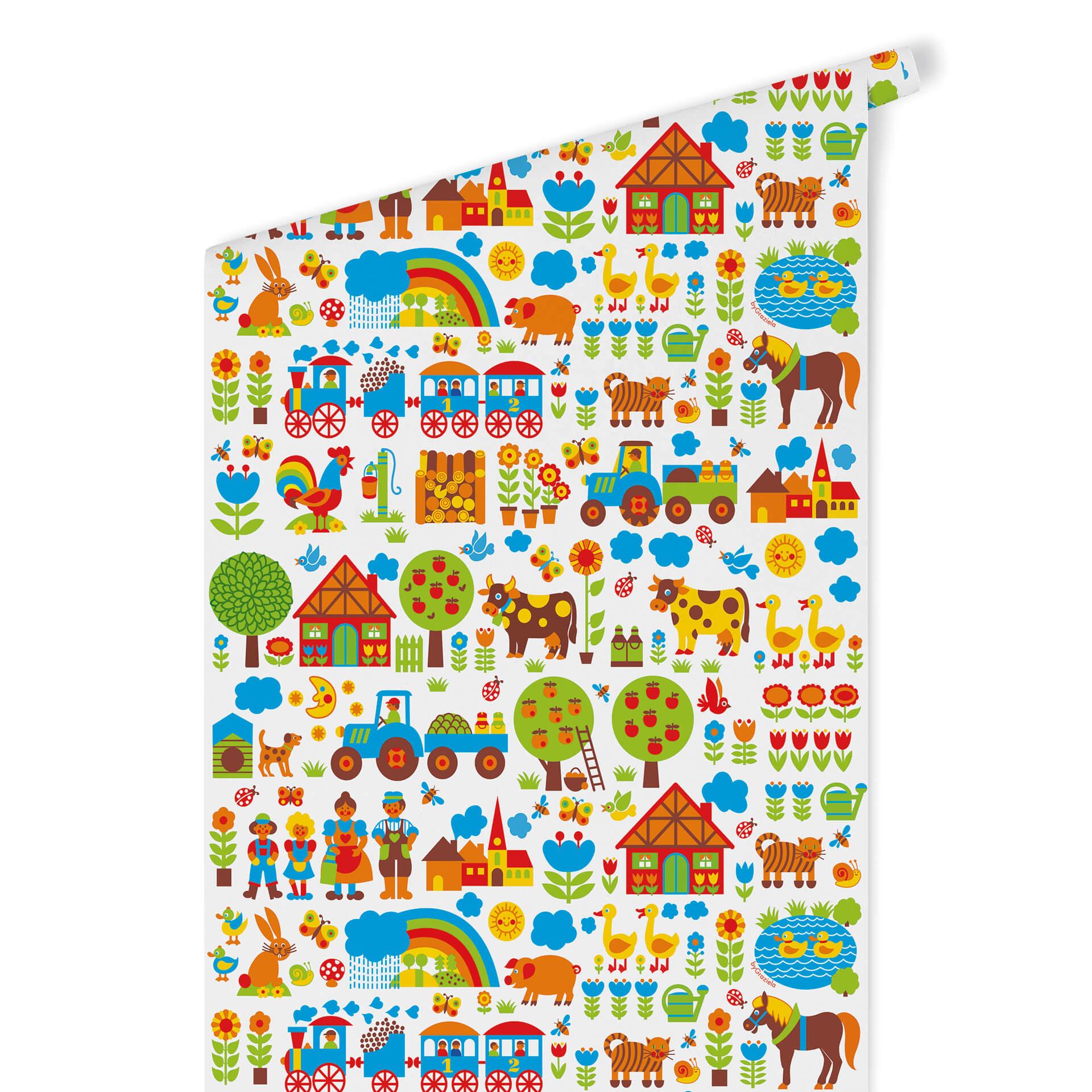 Patroonbehang byGraziela - Kinderboerderij