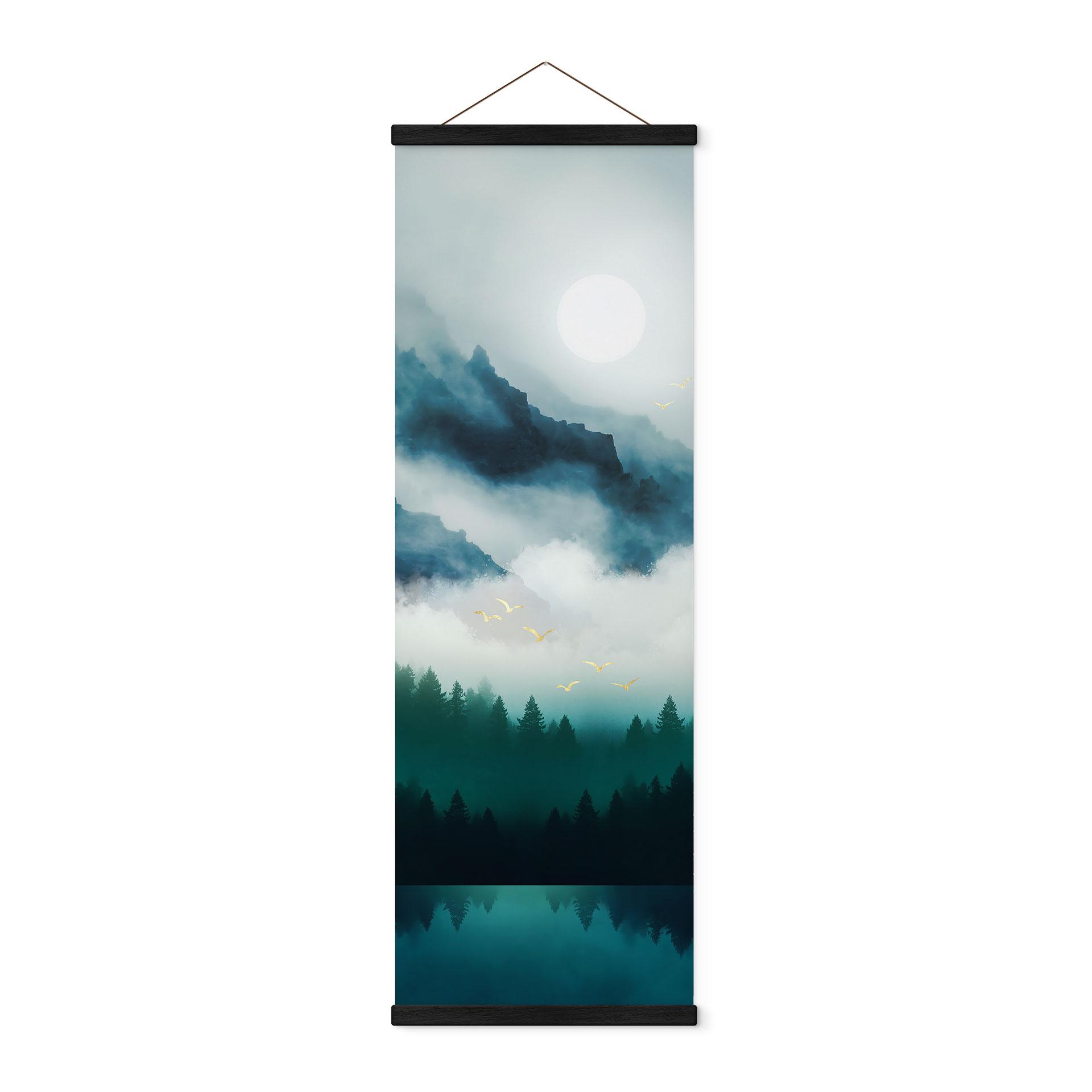 Tekstil plakat Tåget landskab om natten - SpaceFrog Designs - Panorama