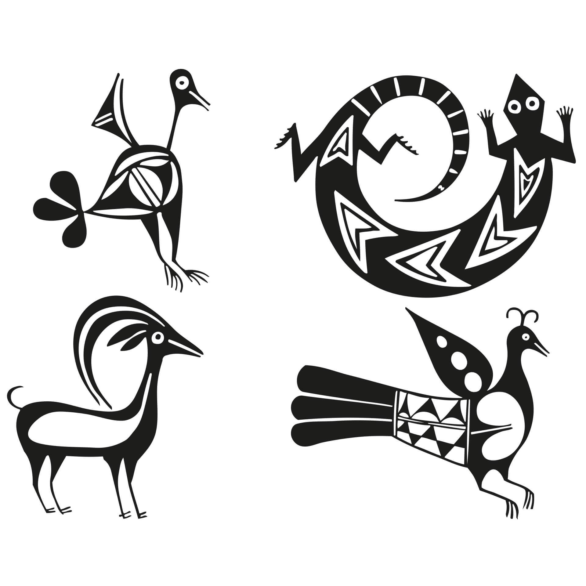 Adesivo murale - Animali aztechi 2