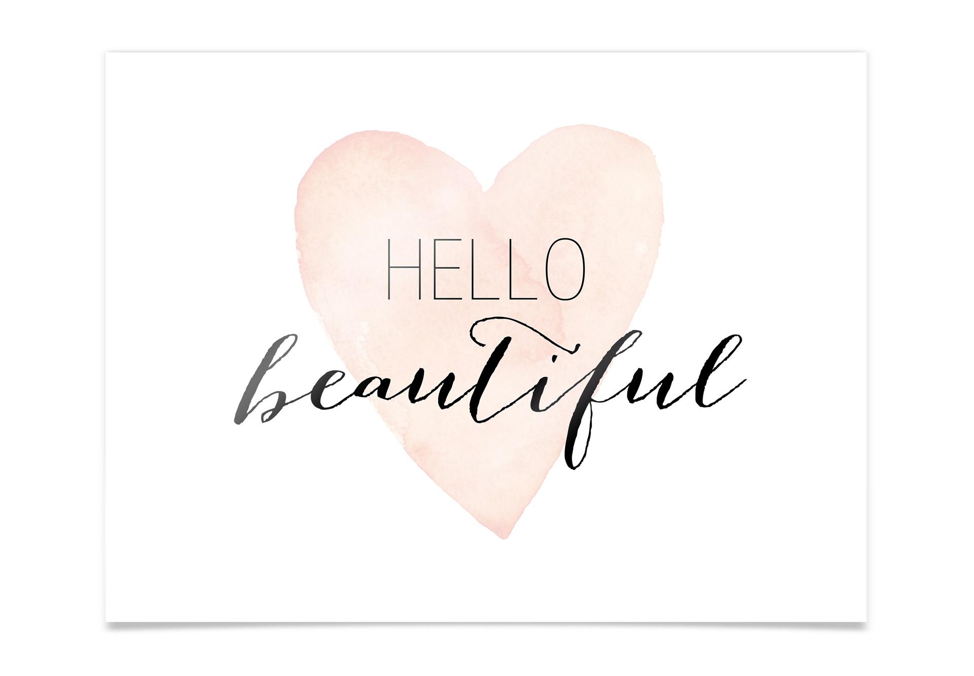 Plakat - Confetti & Cream - Hello Beautiful
