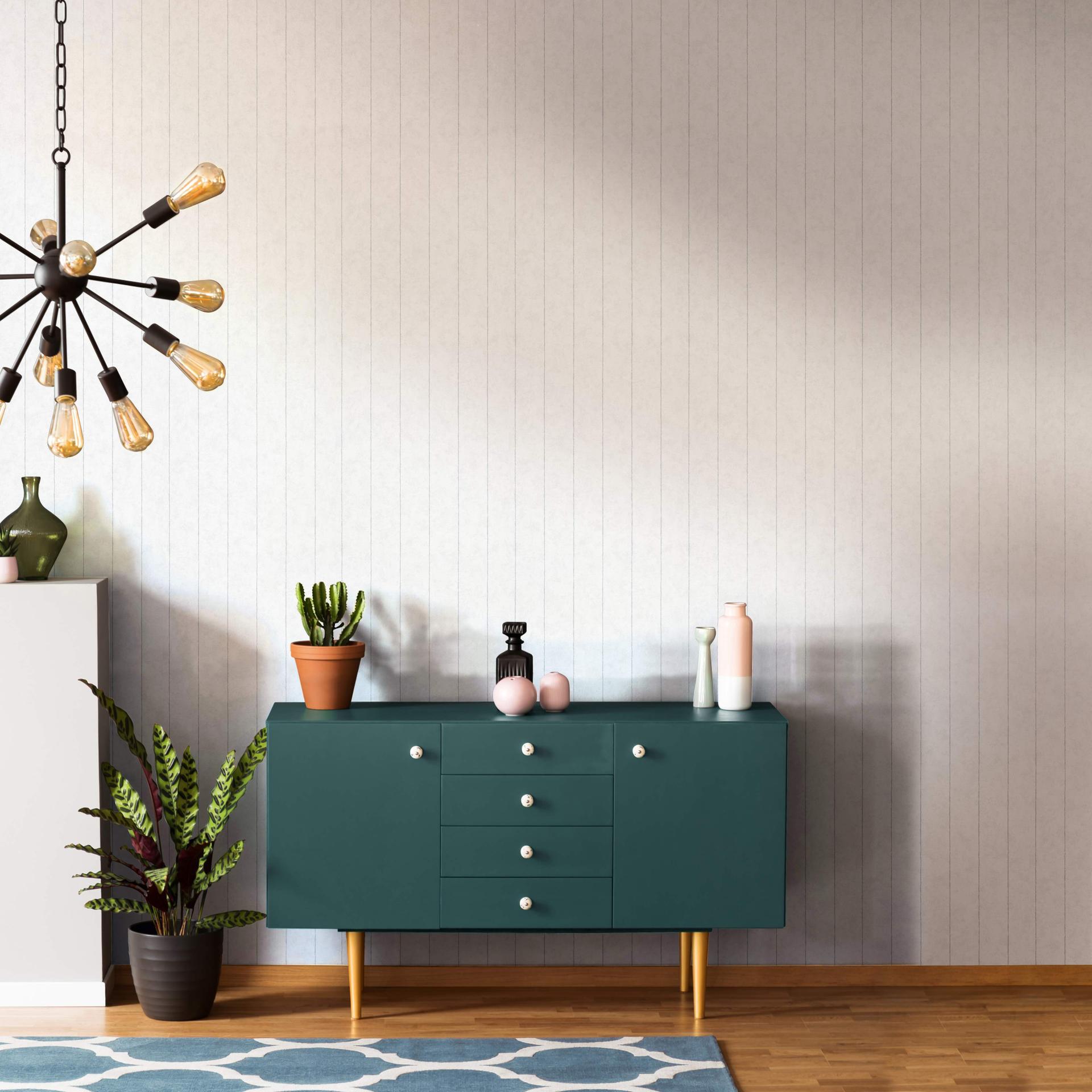 Multistribet tapet, non-woven Shades Iconic hvid, grå