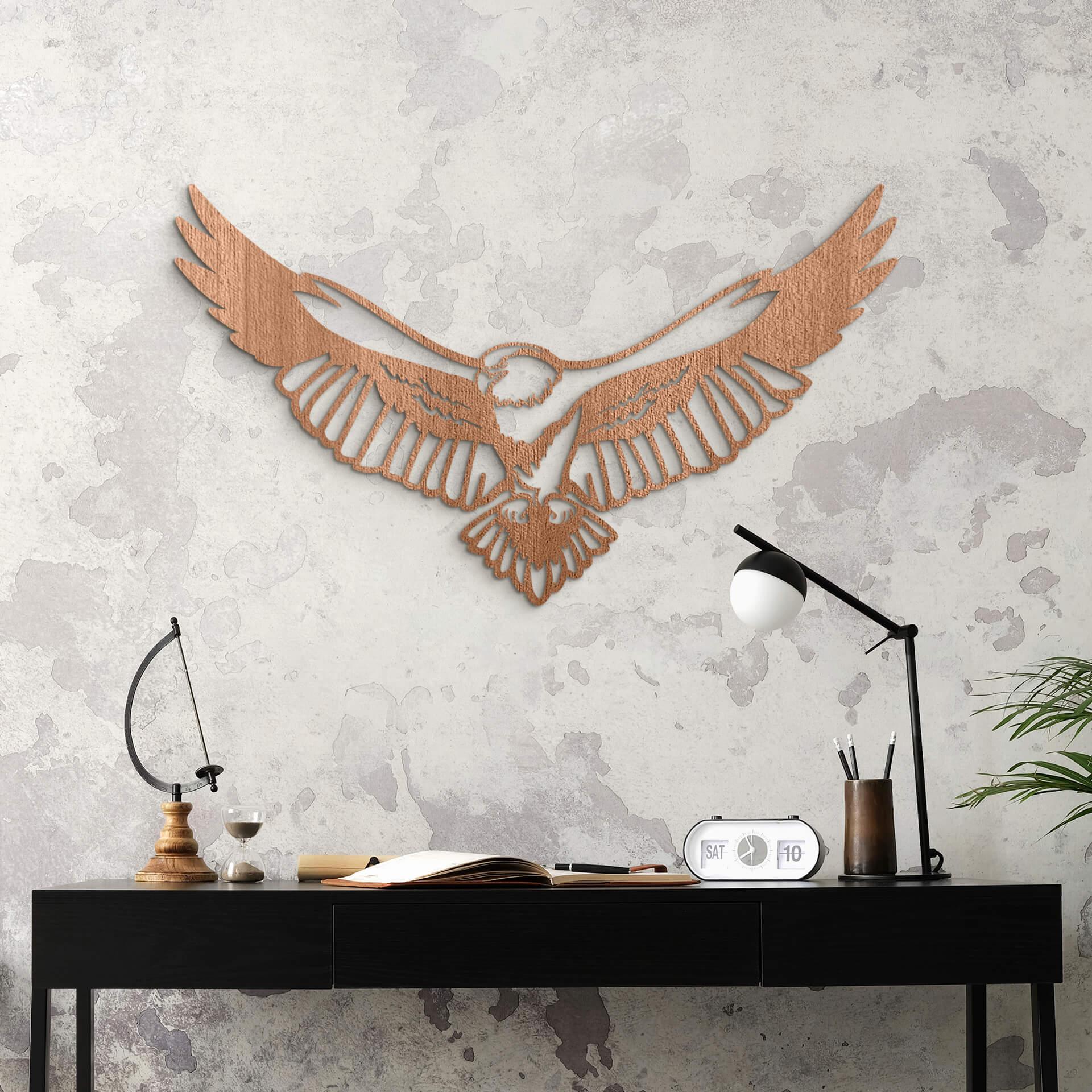 Décoration en bois - Aigle - Placage d'acajou