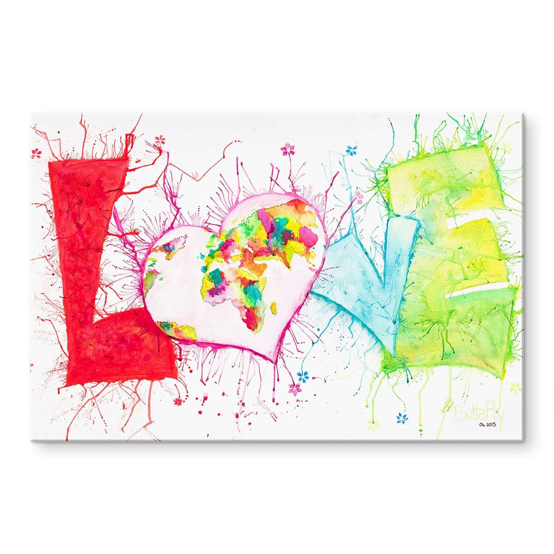 Tableau en verre acrylique - Buttafly - Love