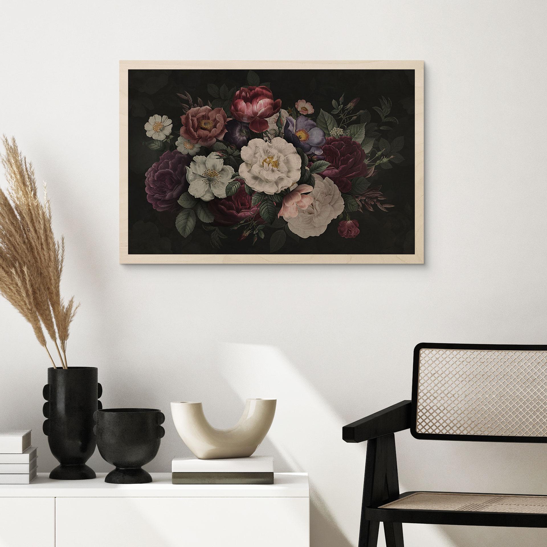 Billede af træ blomster stilleben i Redouté stil - Bloomery Decor