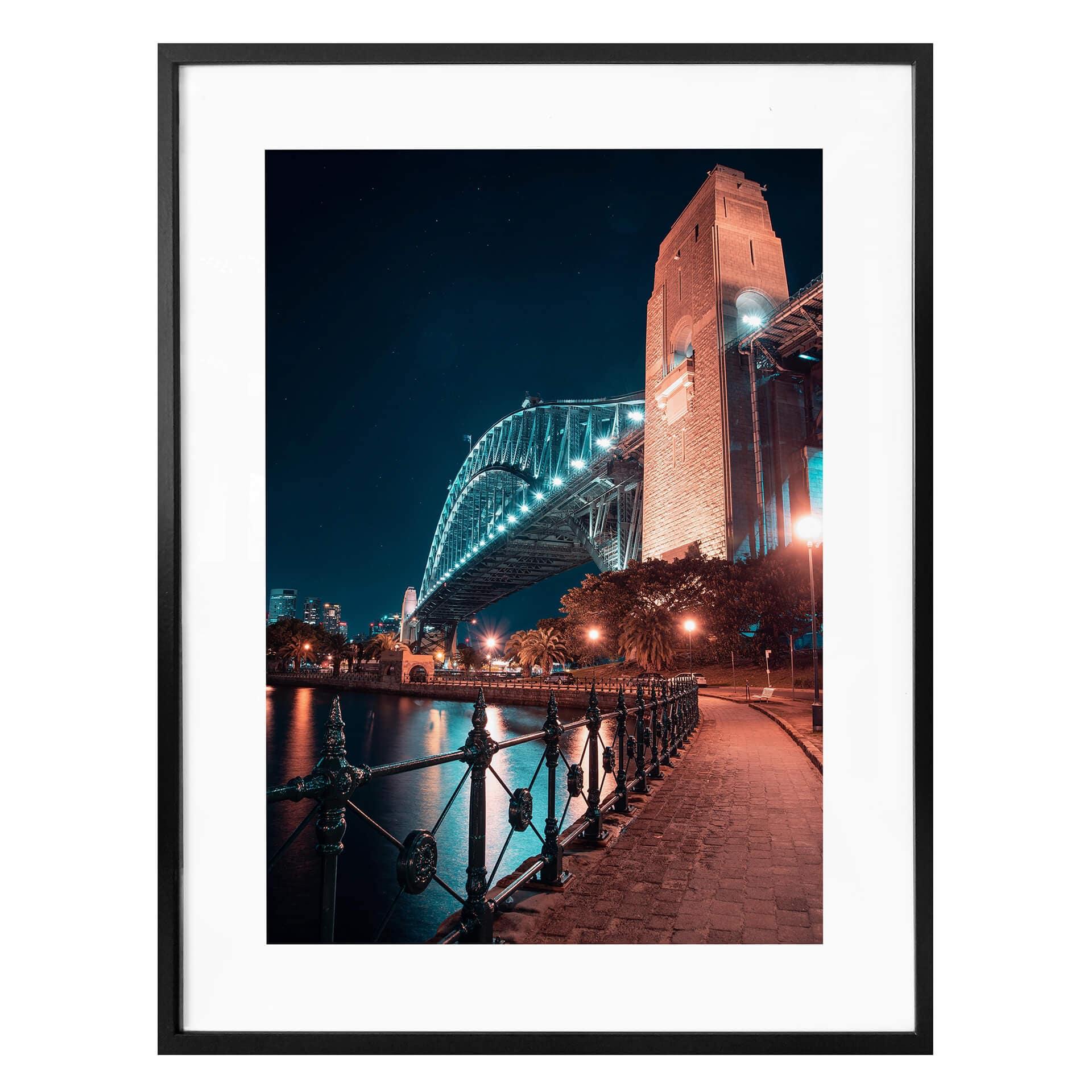 Póster Sídney de noche - El puente