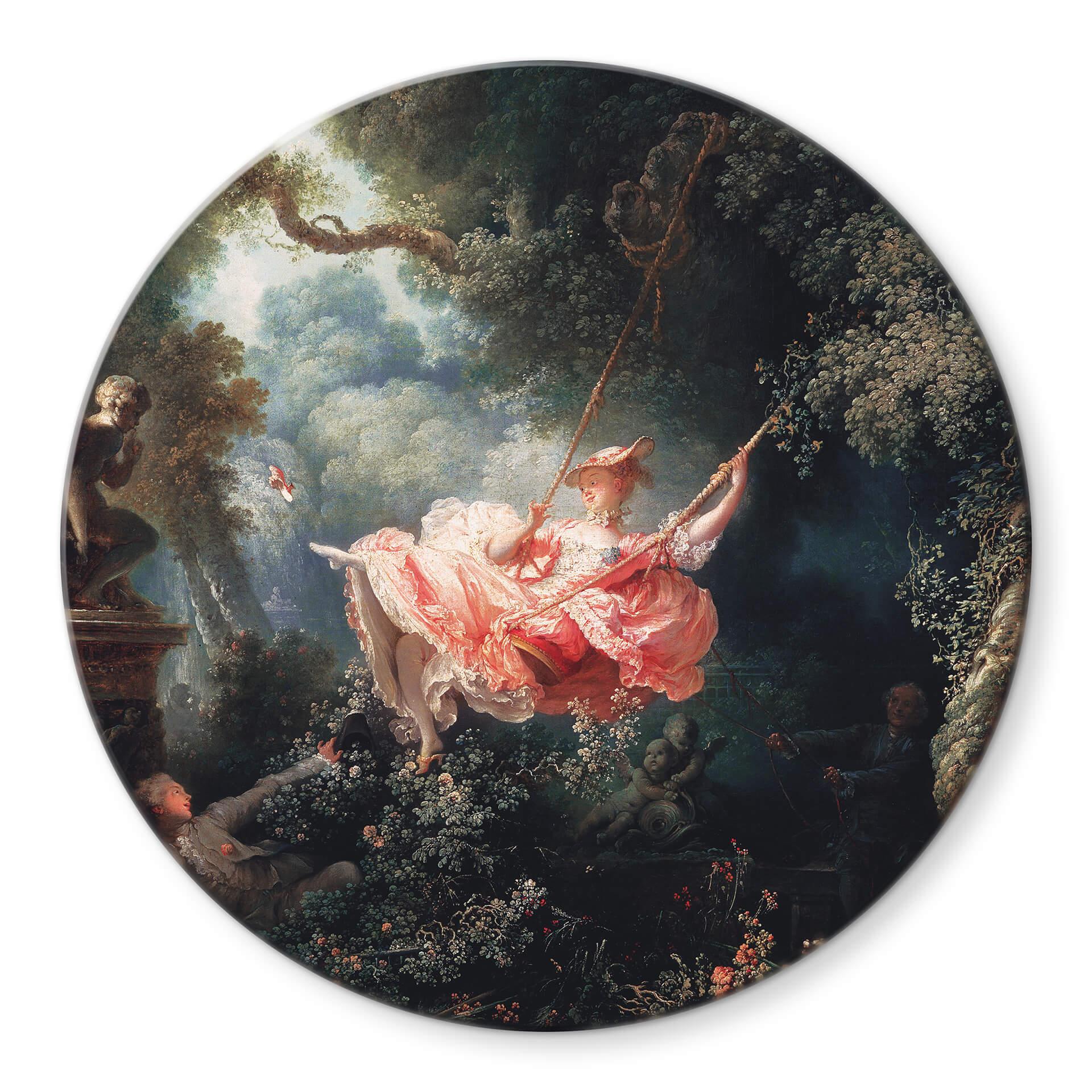 Tableau en verre Fragonnard - La balançoire - Rond