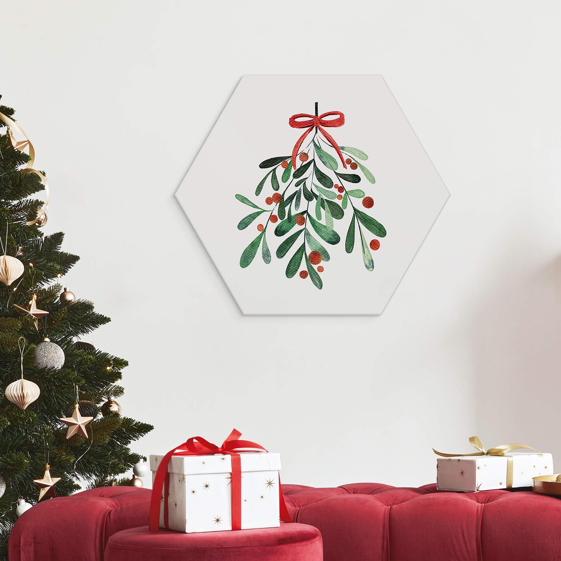 Hexagon Dibond Kristina - Mistletoe Christmas