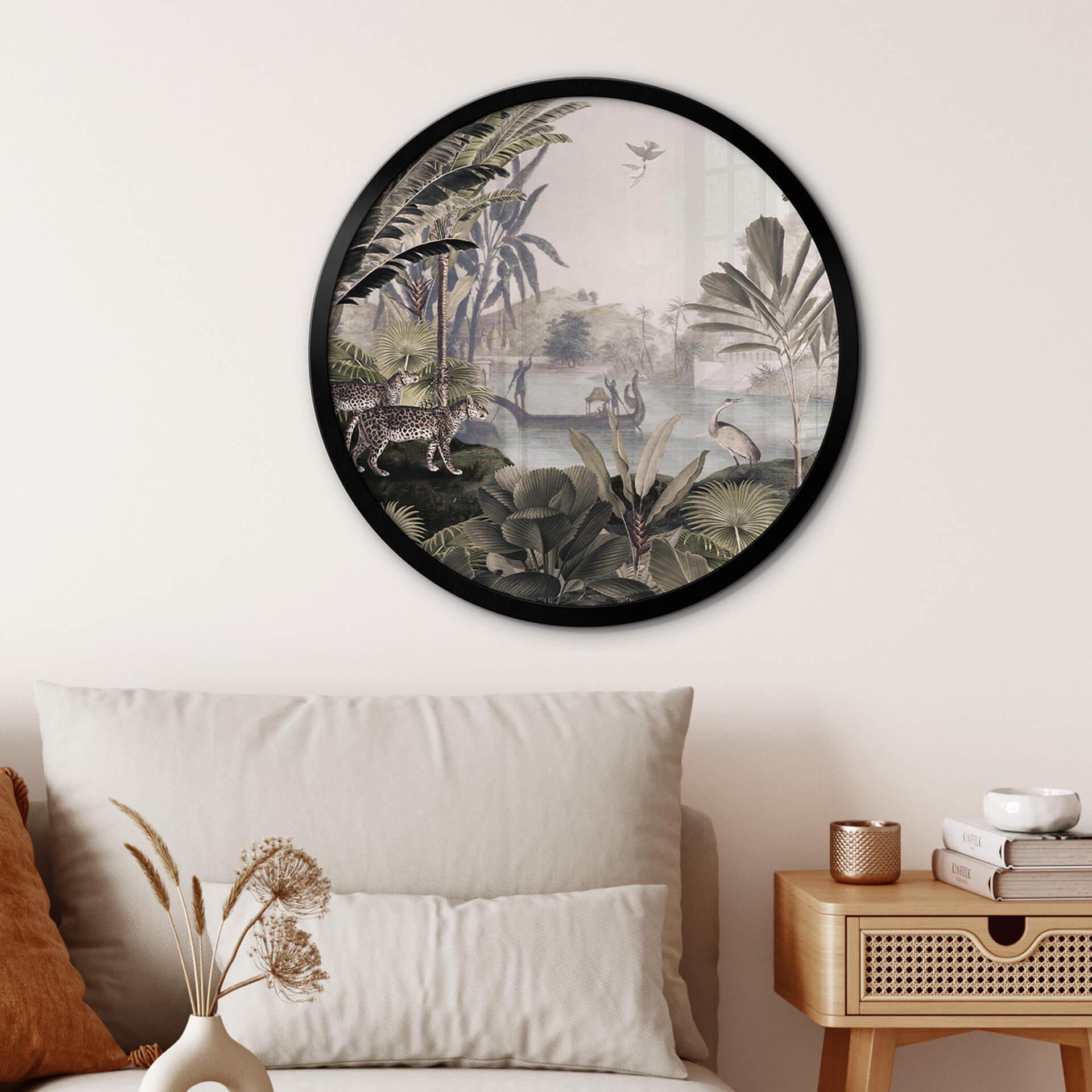 Póster Sir Edward - Paisaje con leopardos - Redondo