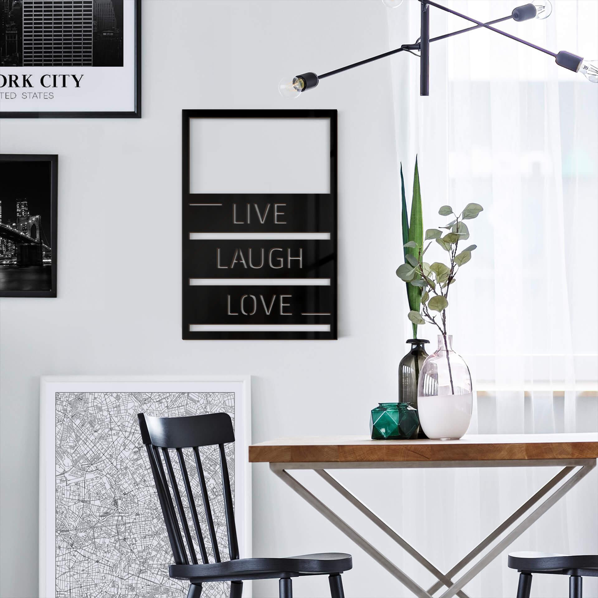 Decoración acrílica Live Laugh Love