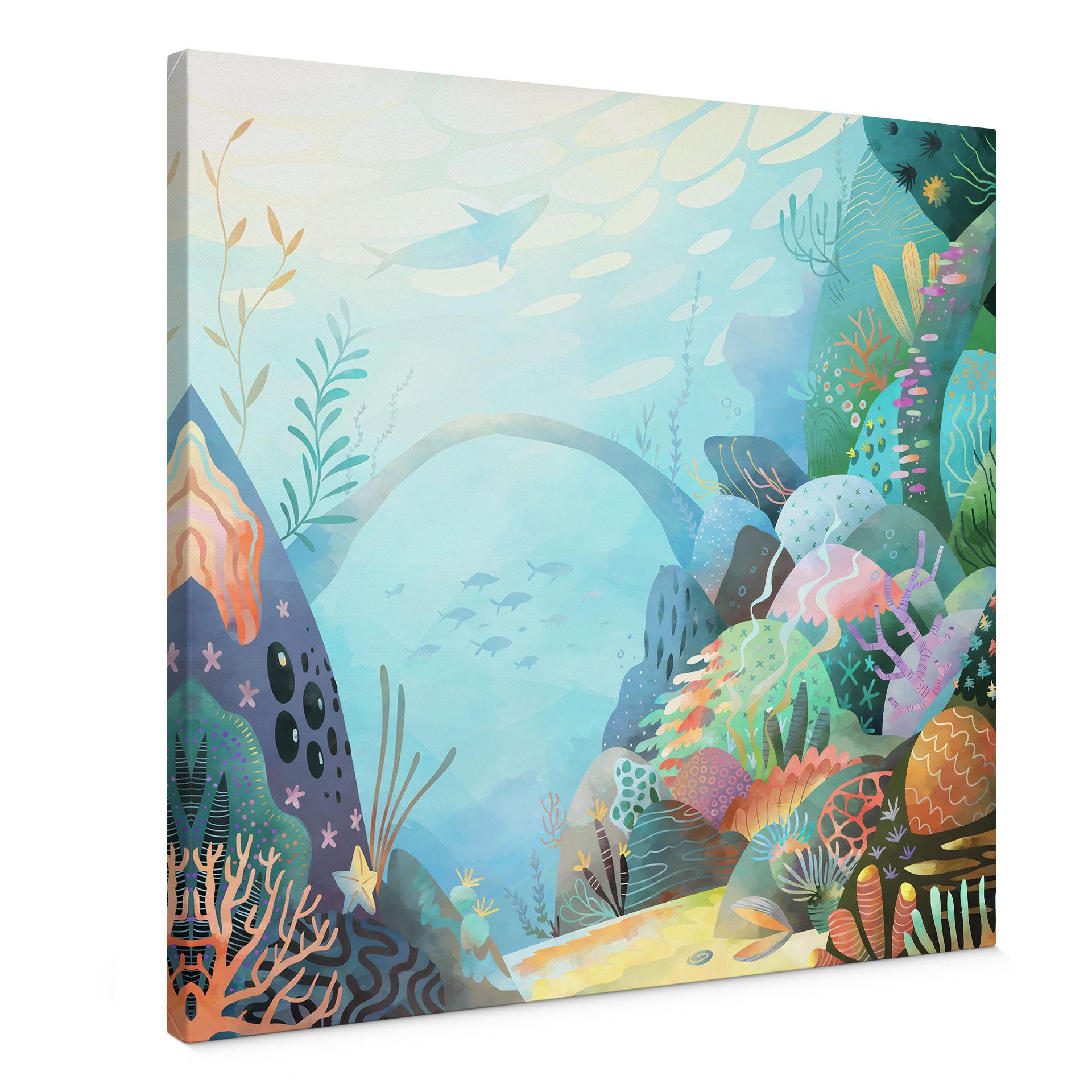 Canvasbillede koralrev i blå lagune - DigitalArtsi