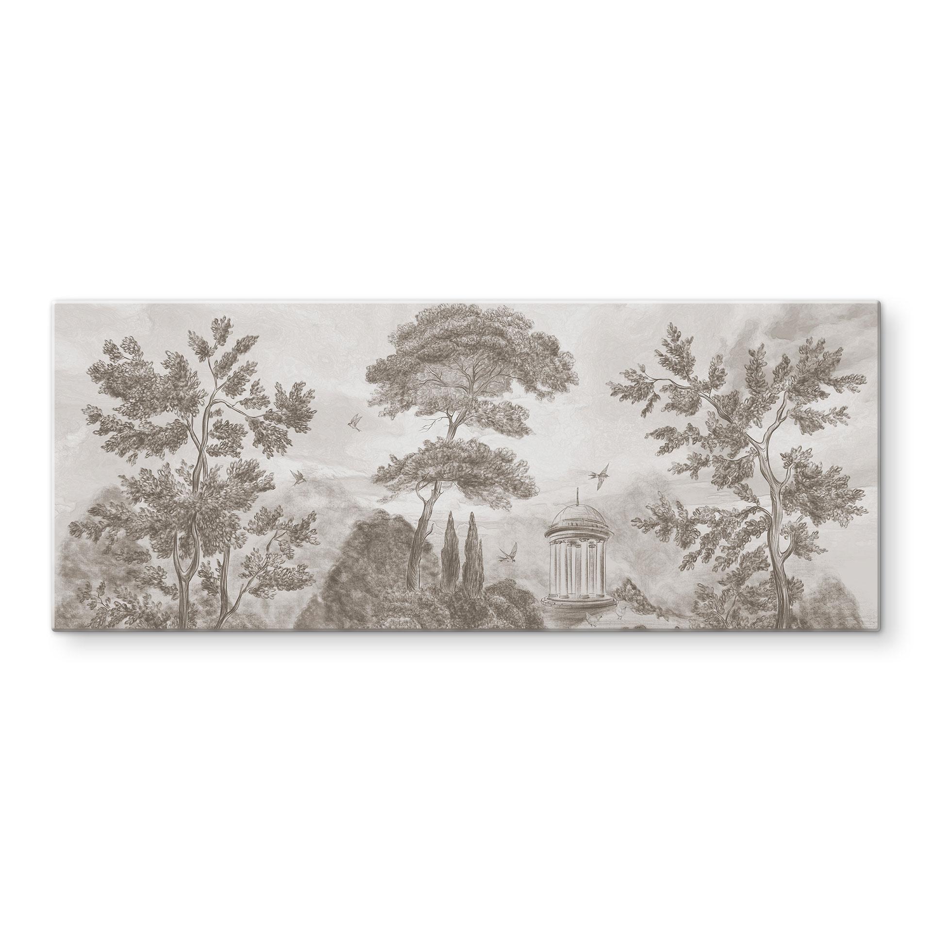 Spritzschutz Landschaft mit Gartenlandschaft in Beige - Ms Tiff - Panorama