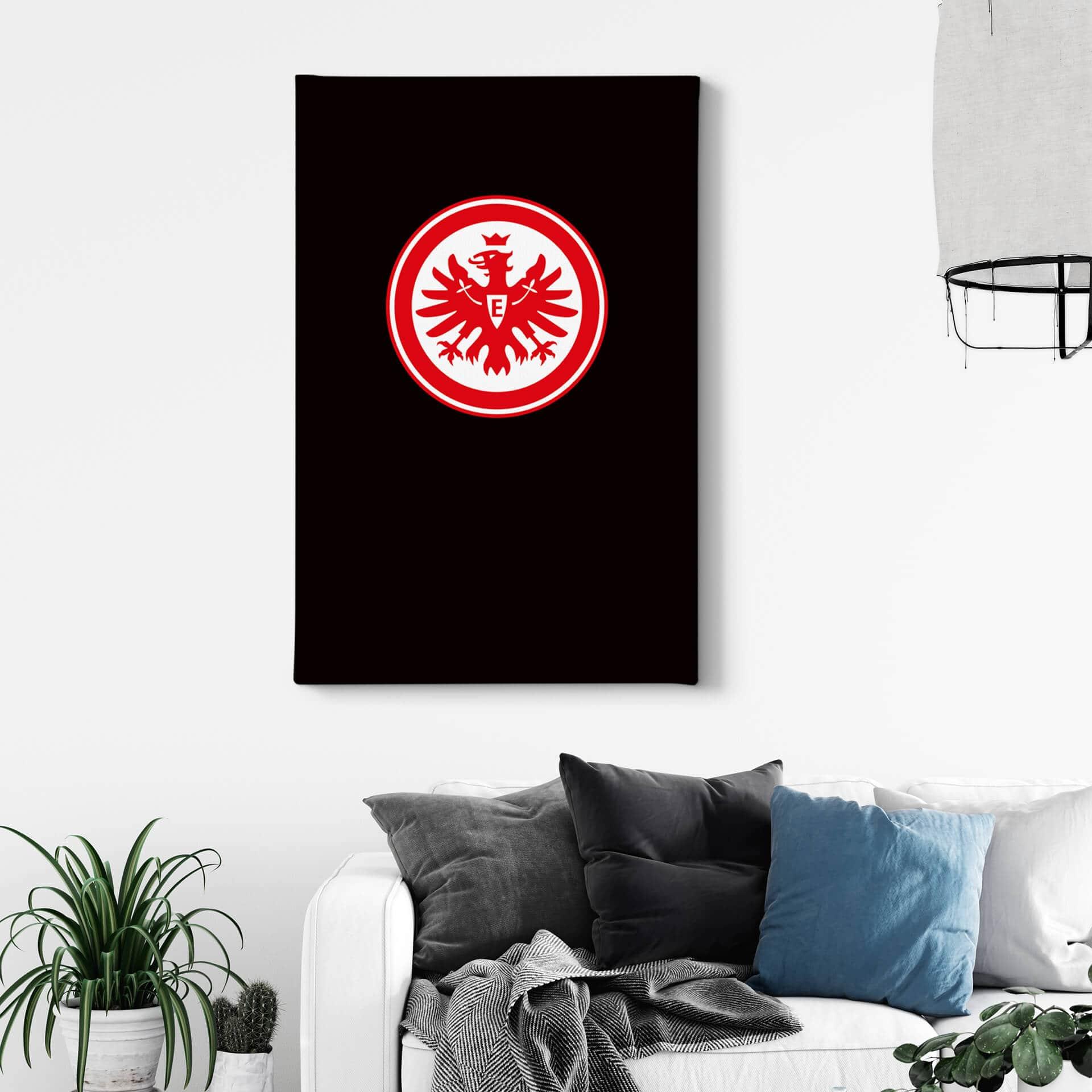 Leinwandbild Eintracht Frankfurt - Wappen auf Schwarz