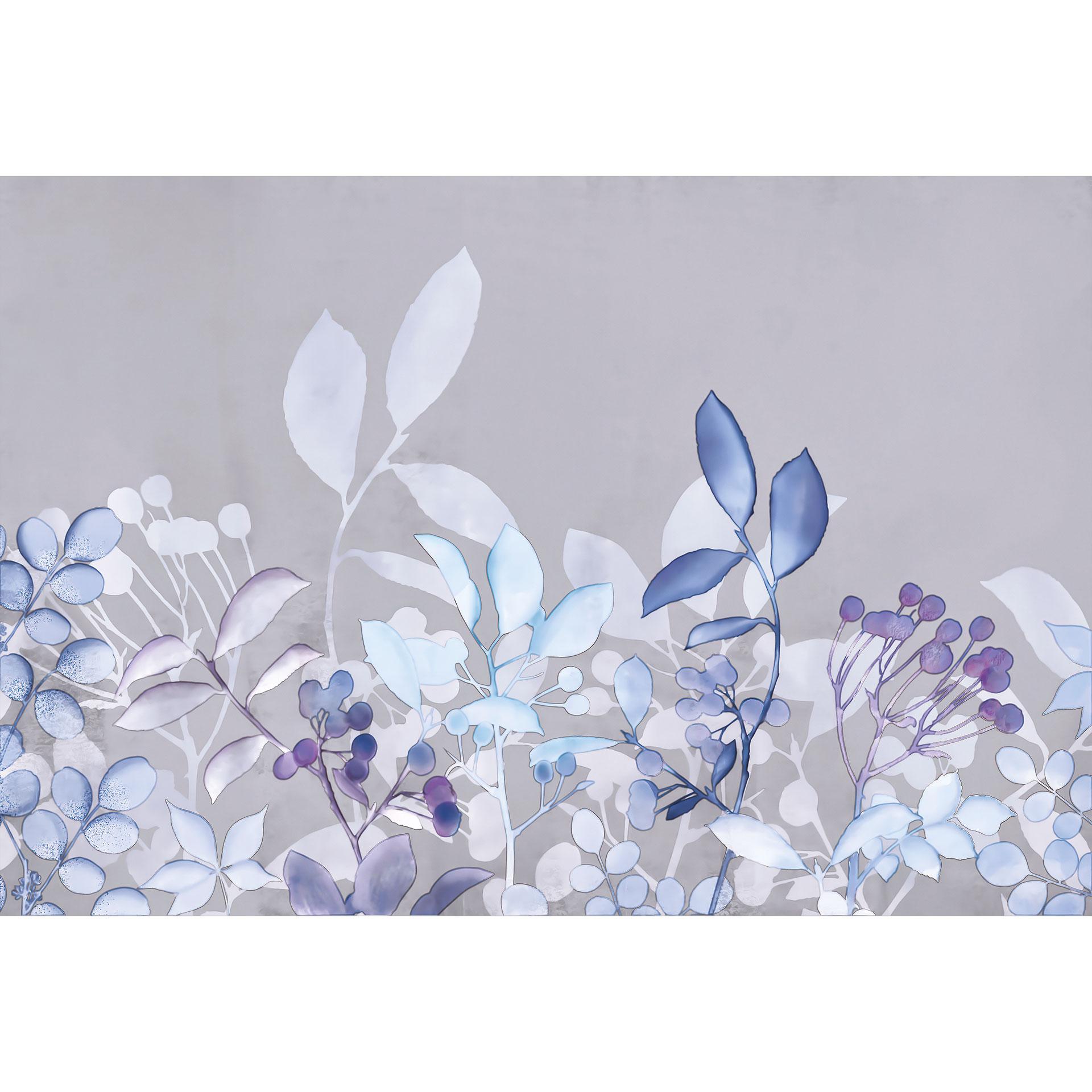 Fotobehang Blauwe aquarelplanten - Haase