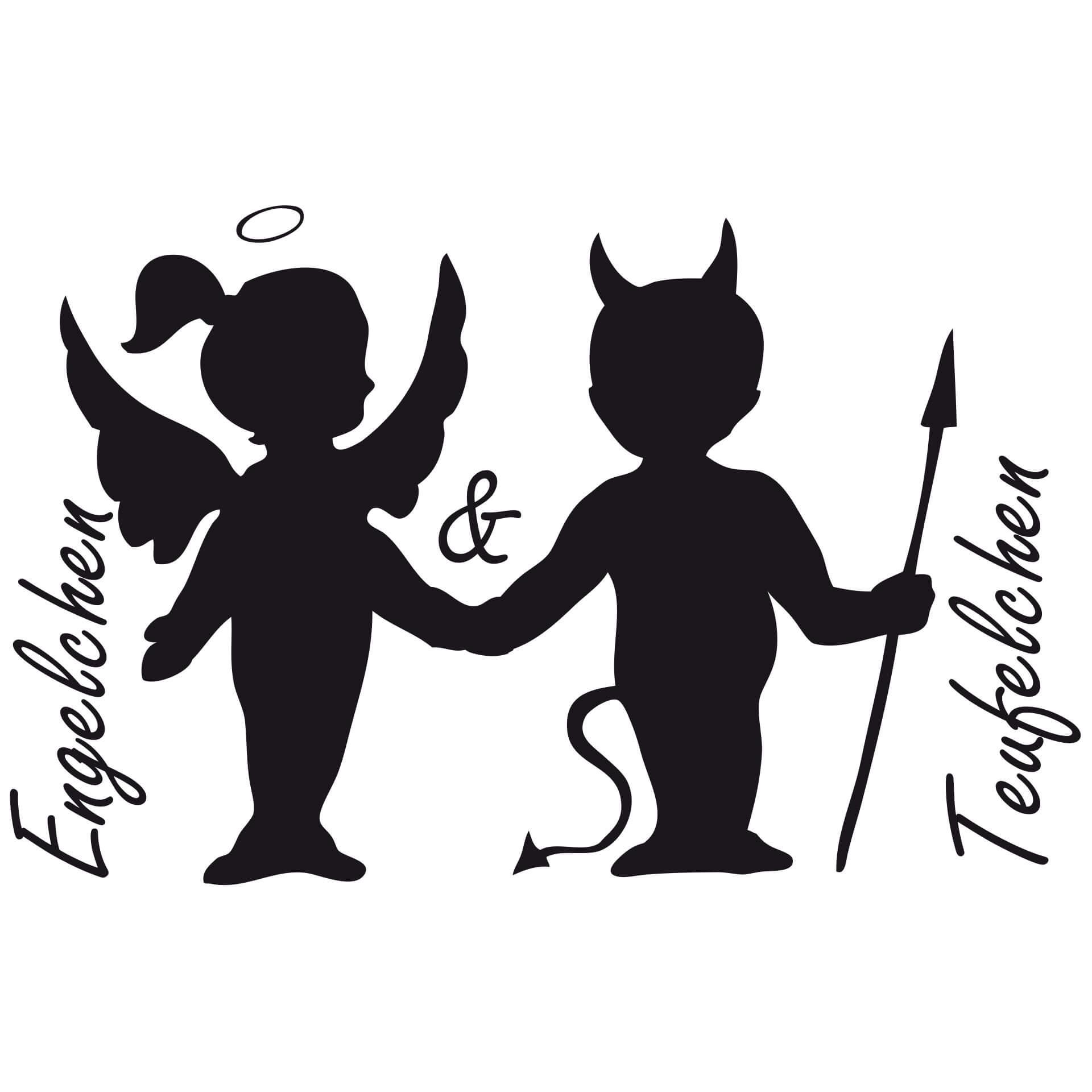 Wandtattoo Engelchen & Teufelchen 1