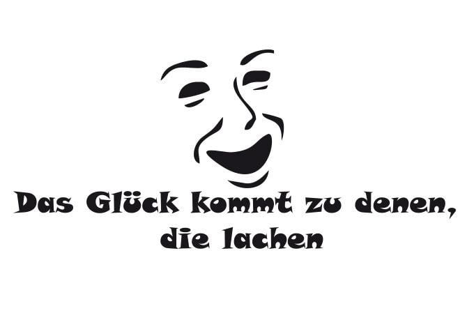Wandtattoo Das Glück kommt zu denen, die lachen