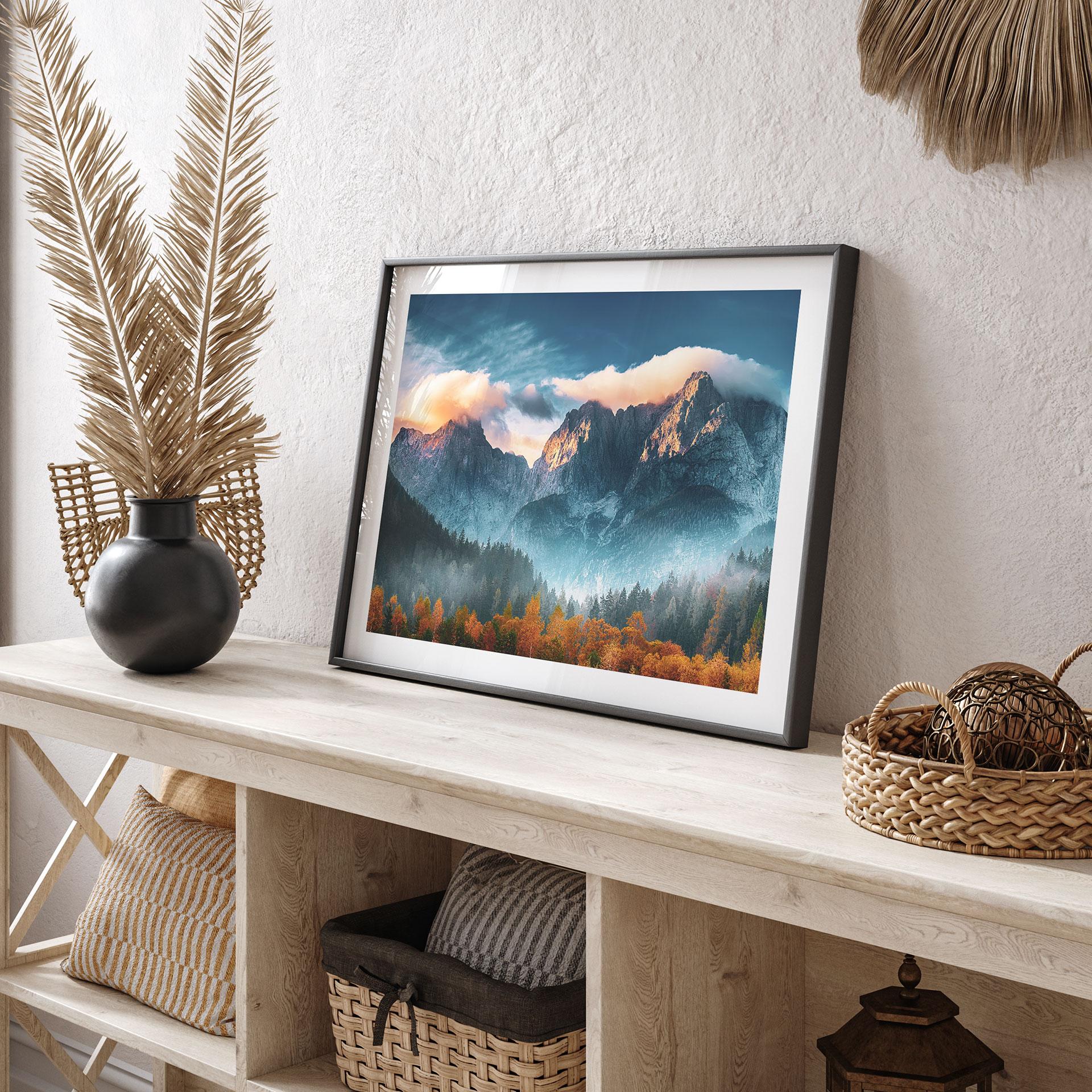 Plakat Efterårslandskab på toppen af Triglav i de julianske alper