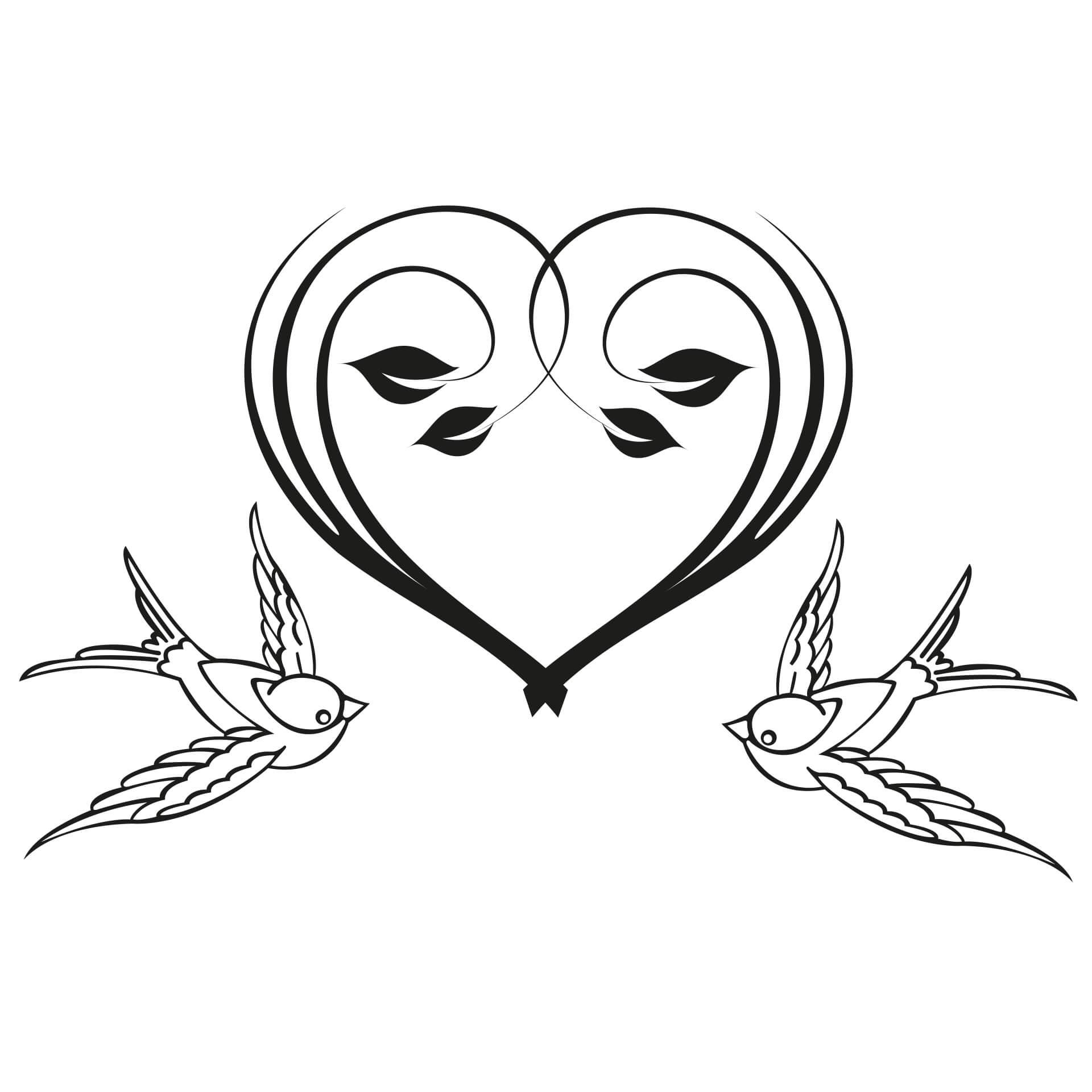 Wandtattoo Flower Heart