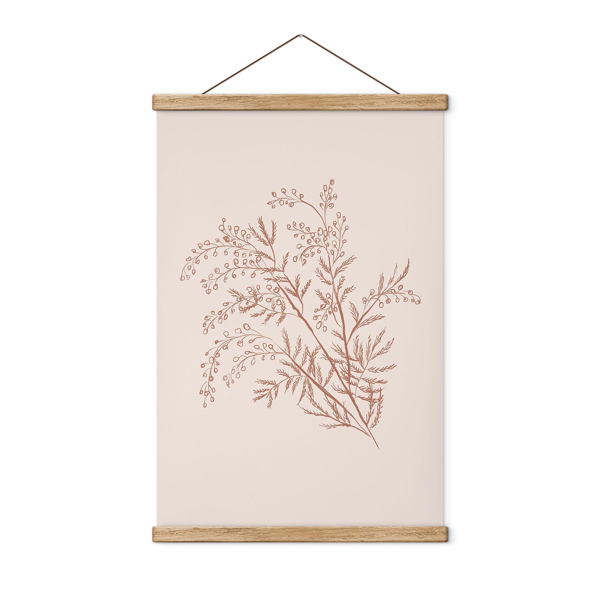 Tekstil plakat Gren af akacie i mokkafarver - Anis-illustration