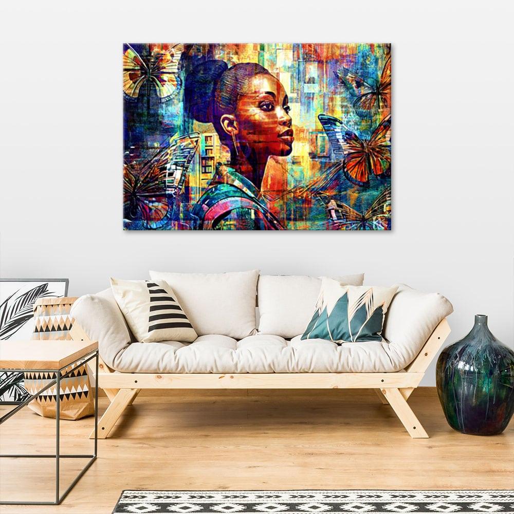 Canvasbillede, Afrikansk kvinde glamour