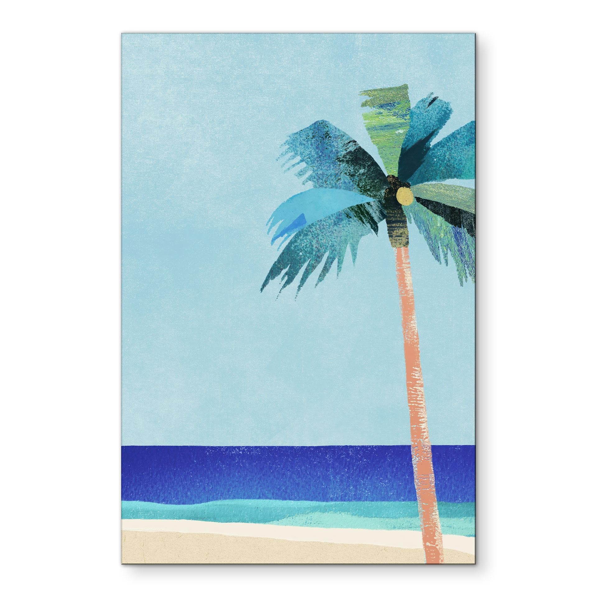 Wanddecoratie Vakantiestrand met palmboom - Rivers - Alu-Dibond