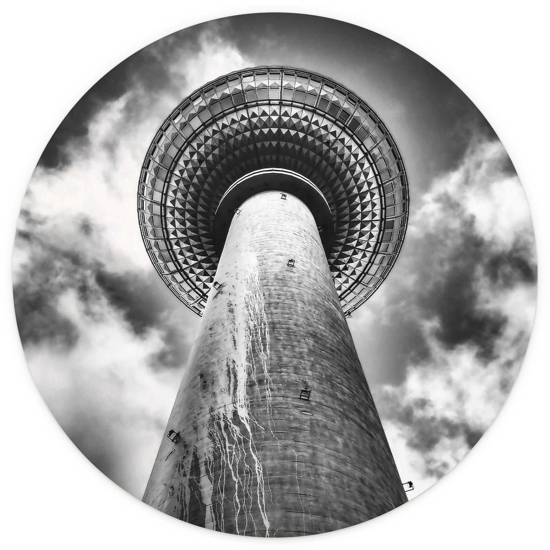 Behangcirkel Brown - TV-toren - vliesbehang/zelfklevend vliesbehang