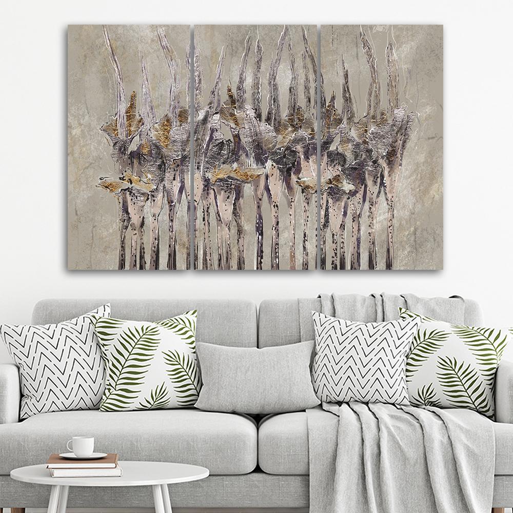 Lærred print 3 dele, planter blomster Simnitło