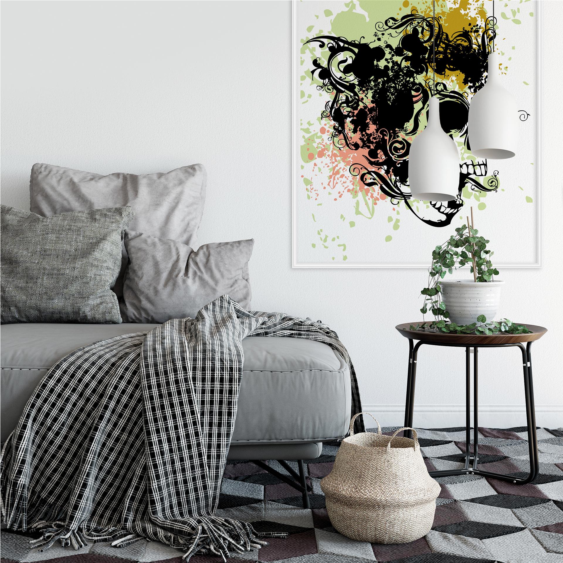 Muurprints Schedel Tribal