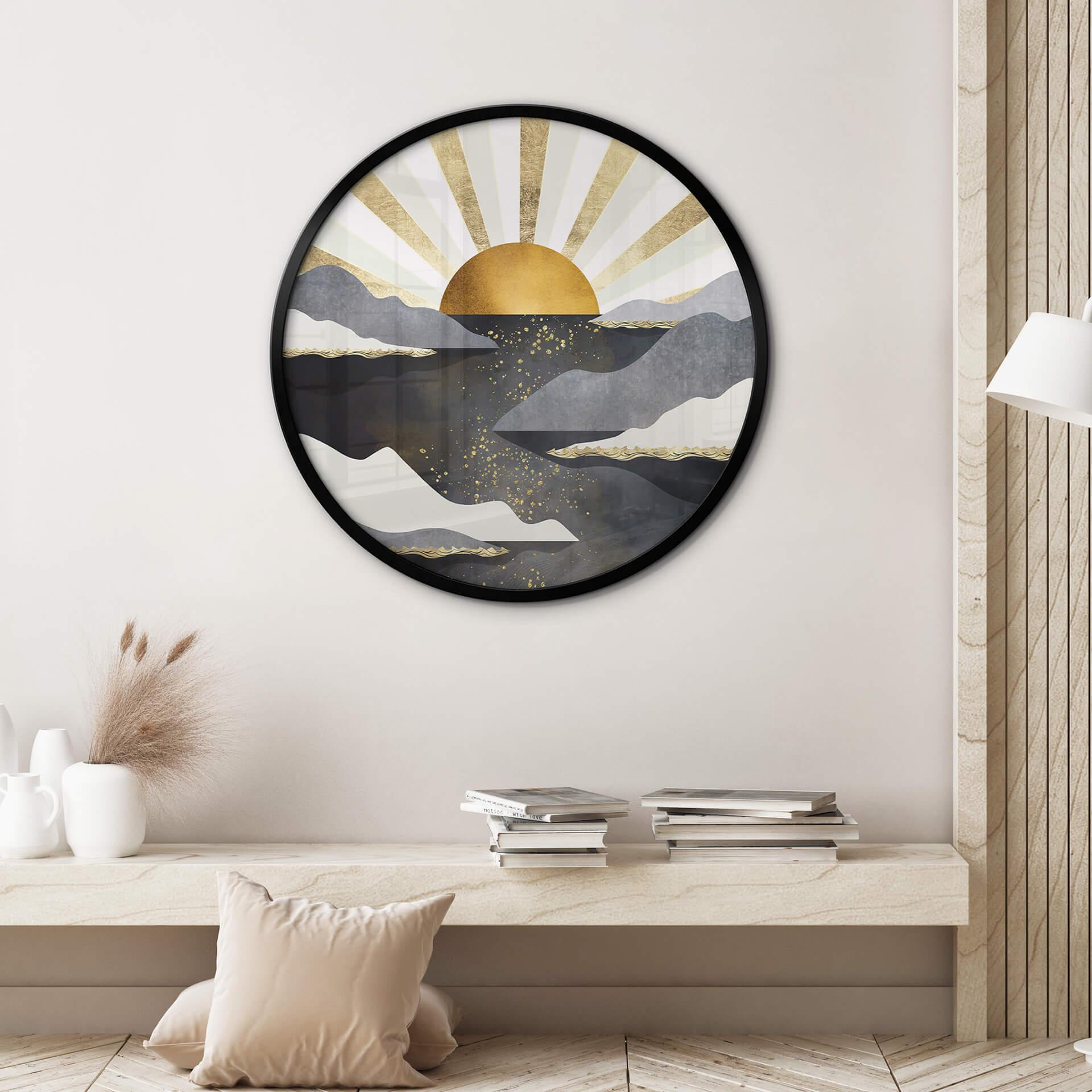 Plakat SpaceFrog Designs - Złoty Świt - Okrągły