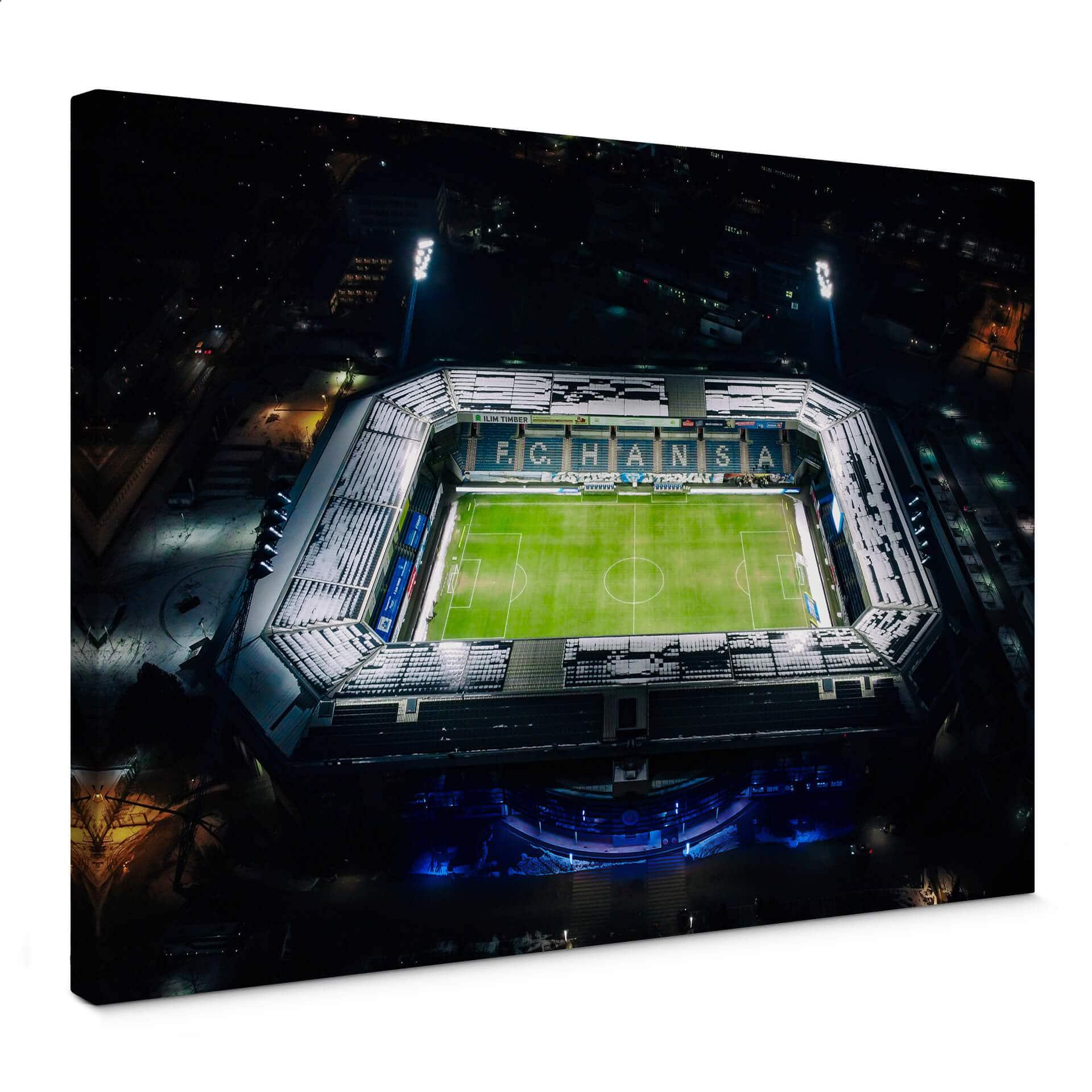 Tableau sur toile Vue aérienne du stade FC Hansa Rostock