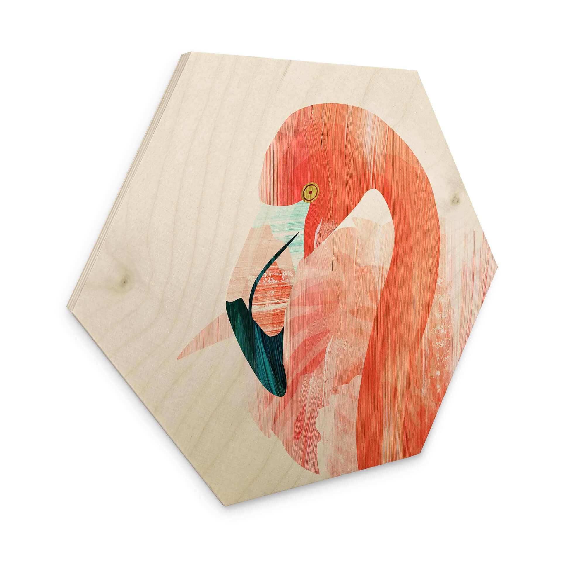 Hexagone - Bois Goed Blauw - Pink Flamingo