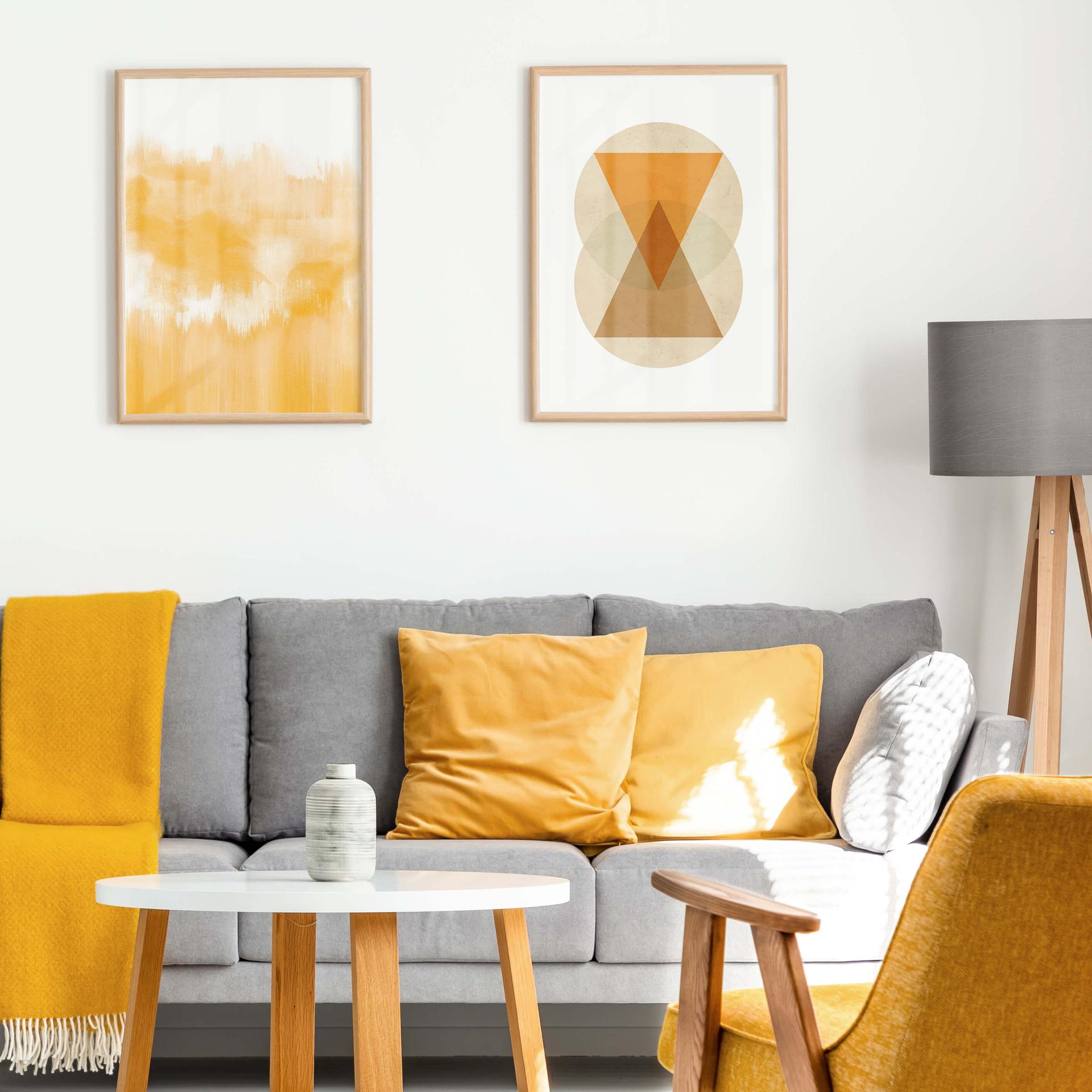Plakat - Nouveauprints - Circles and triangles orange and brown