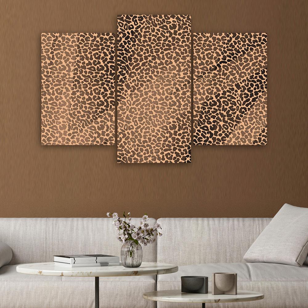 3 stykke lærredsprint, Leopard Leopard Pels Patches Mønster