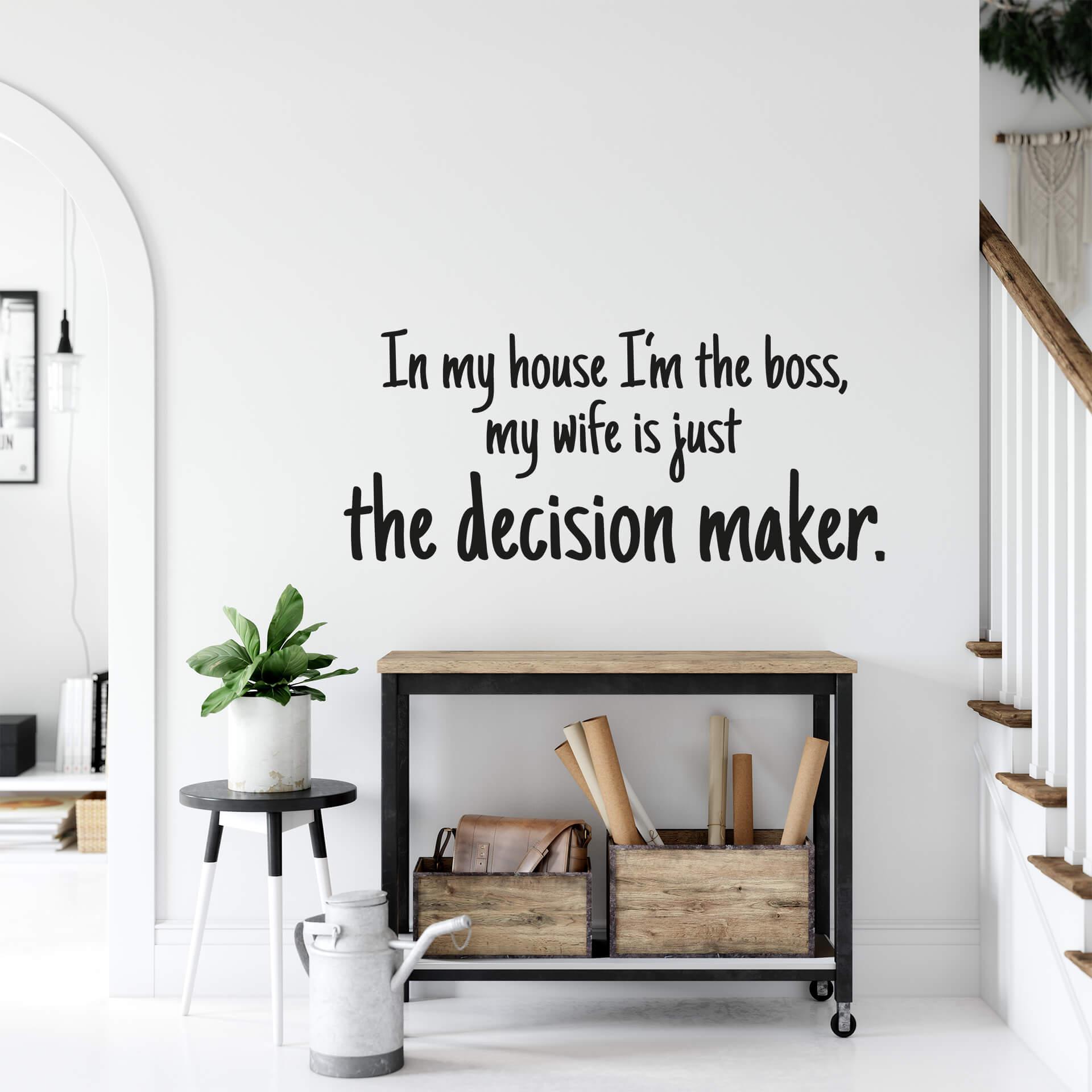 Wallsticker -  In my house I'm the boss...