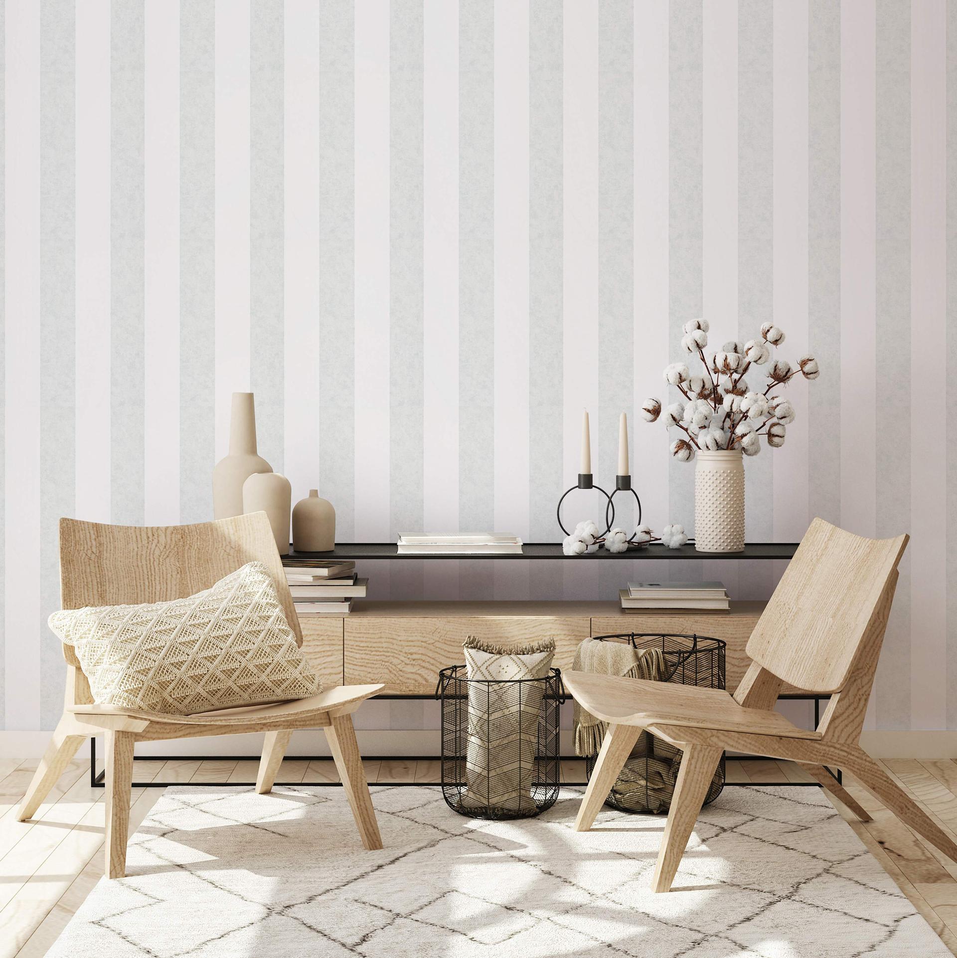 Multistribet tapet, non-woven Shades Iconic hvid, grå