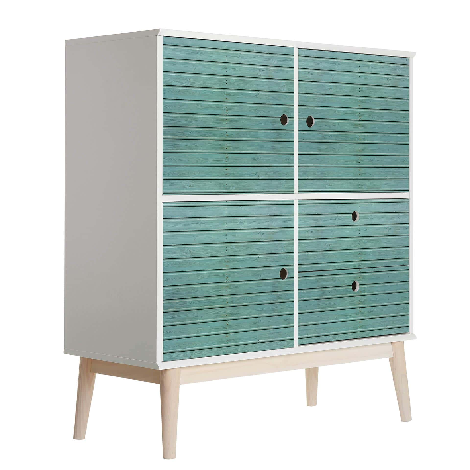 Vinilo adhesivo muebles madera teñida menta