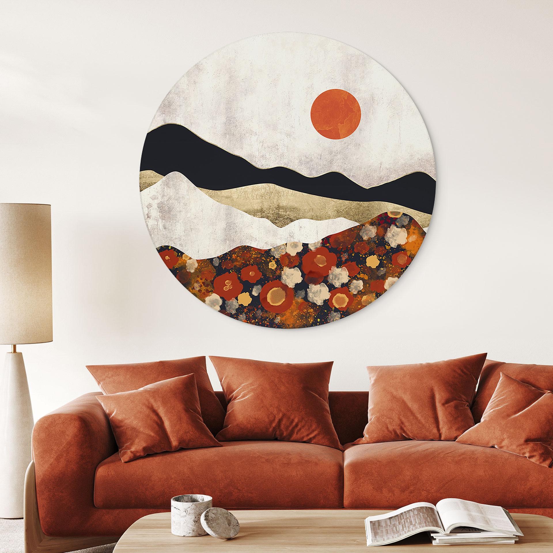 Wandbild Herbstliche Berglandschaft - SpaceFrog Designs - Rund - Alu-Dibond