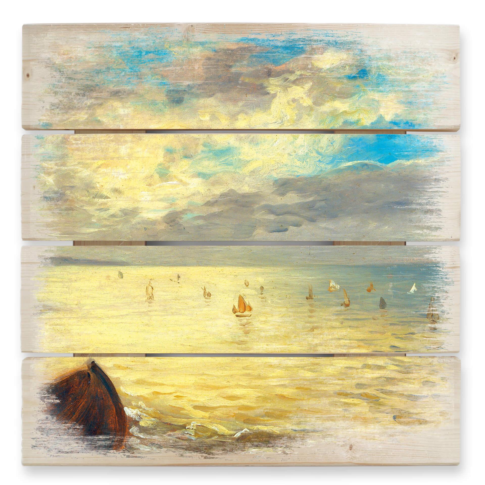 Delacroix Trätavla - Havet - 40x41,5 cm