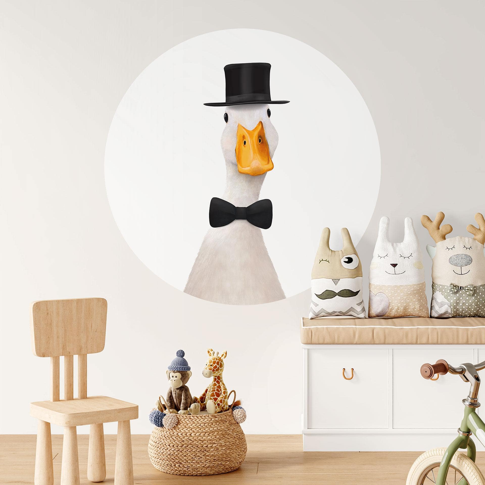 Sticker mural Gentleman Oie avec chapeau haut-de-forme - Korenkova - Rond