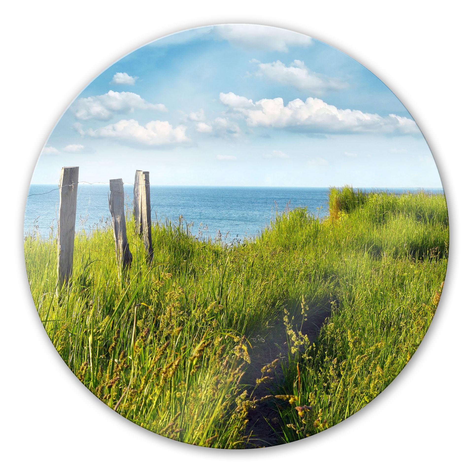 Tableau en verre - Chemin vers la mer - rond
