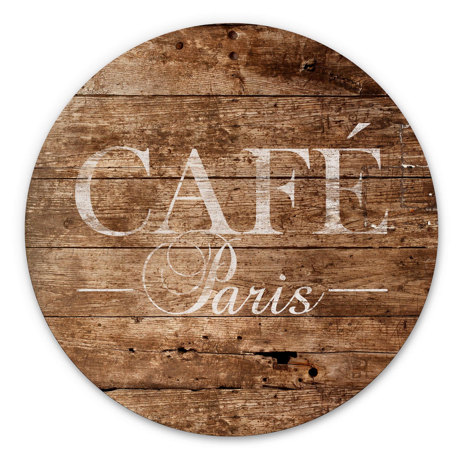 Tableau sur alu-Dibond rond Café Paris