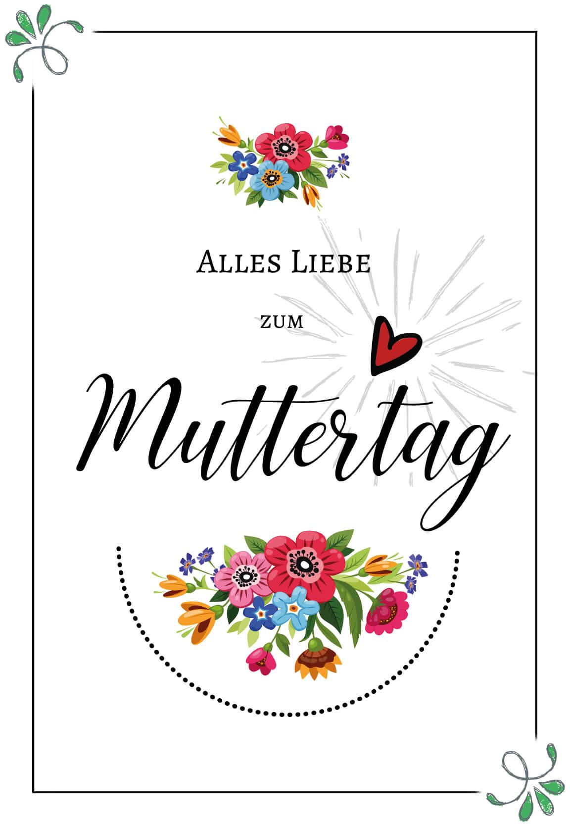 Gutschein Muttertag - Bunte Blumen