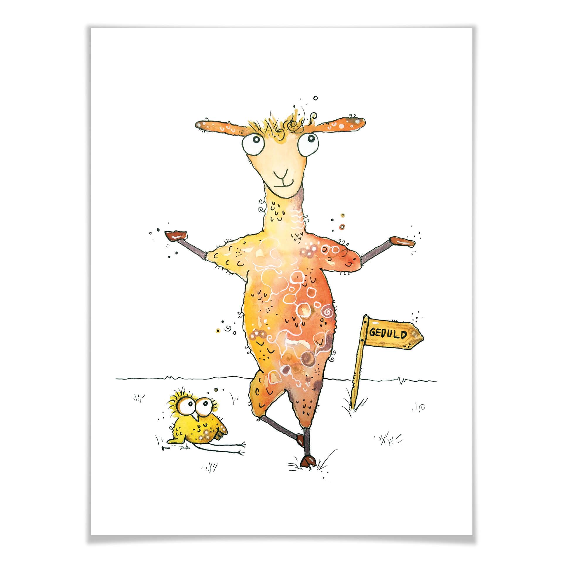 Póster Hagenmeyer - Llama y pájaro