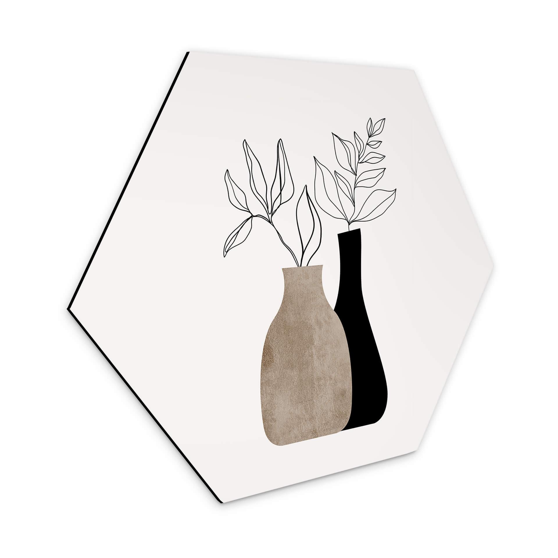 Hexagone - alu-Dibond Kubistika - Plantes minimalistes