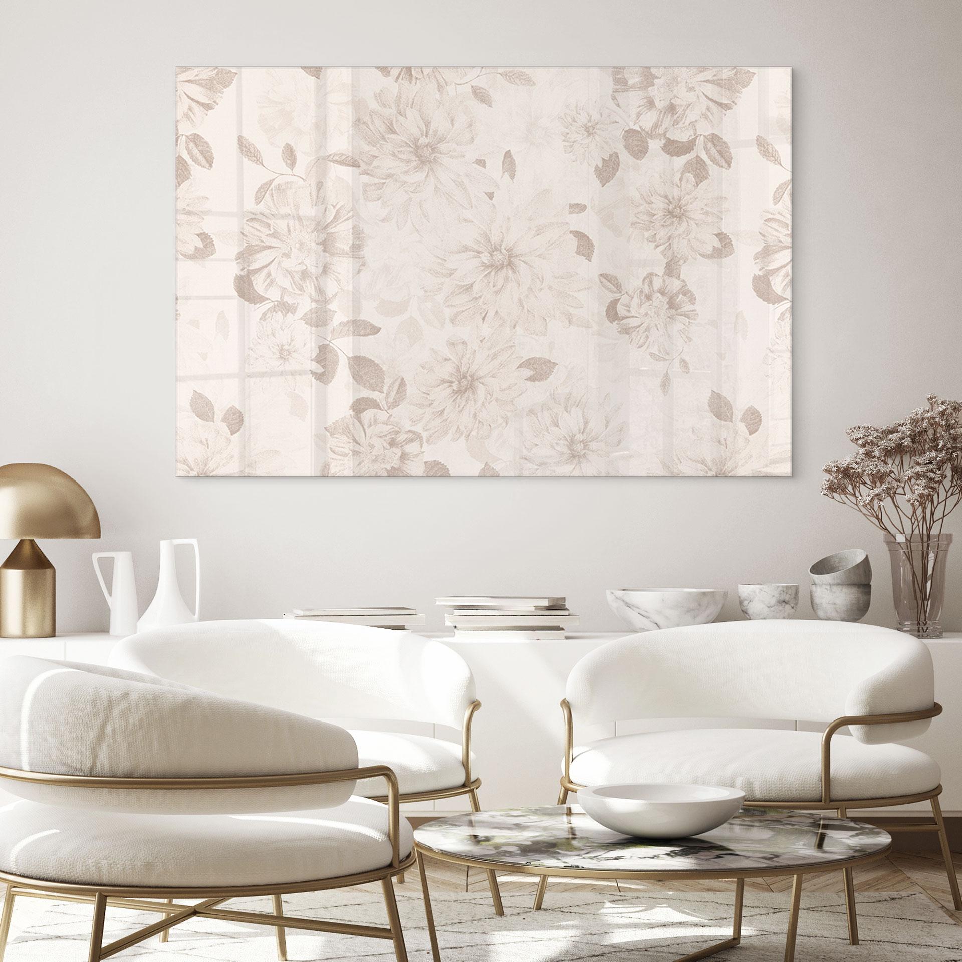 Akrylbillede Dahliaer Shabby Chic Beige - Bloomery Decor