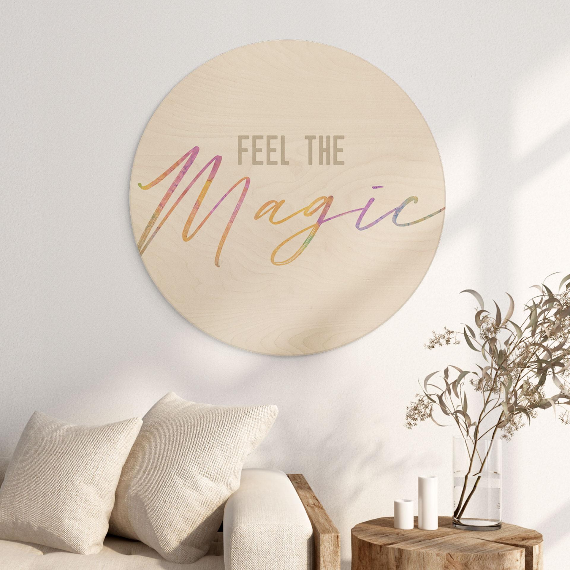 Væg cirkel træ Feel the magic