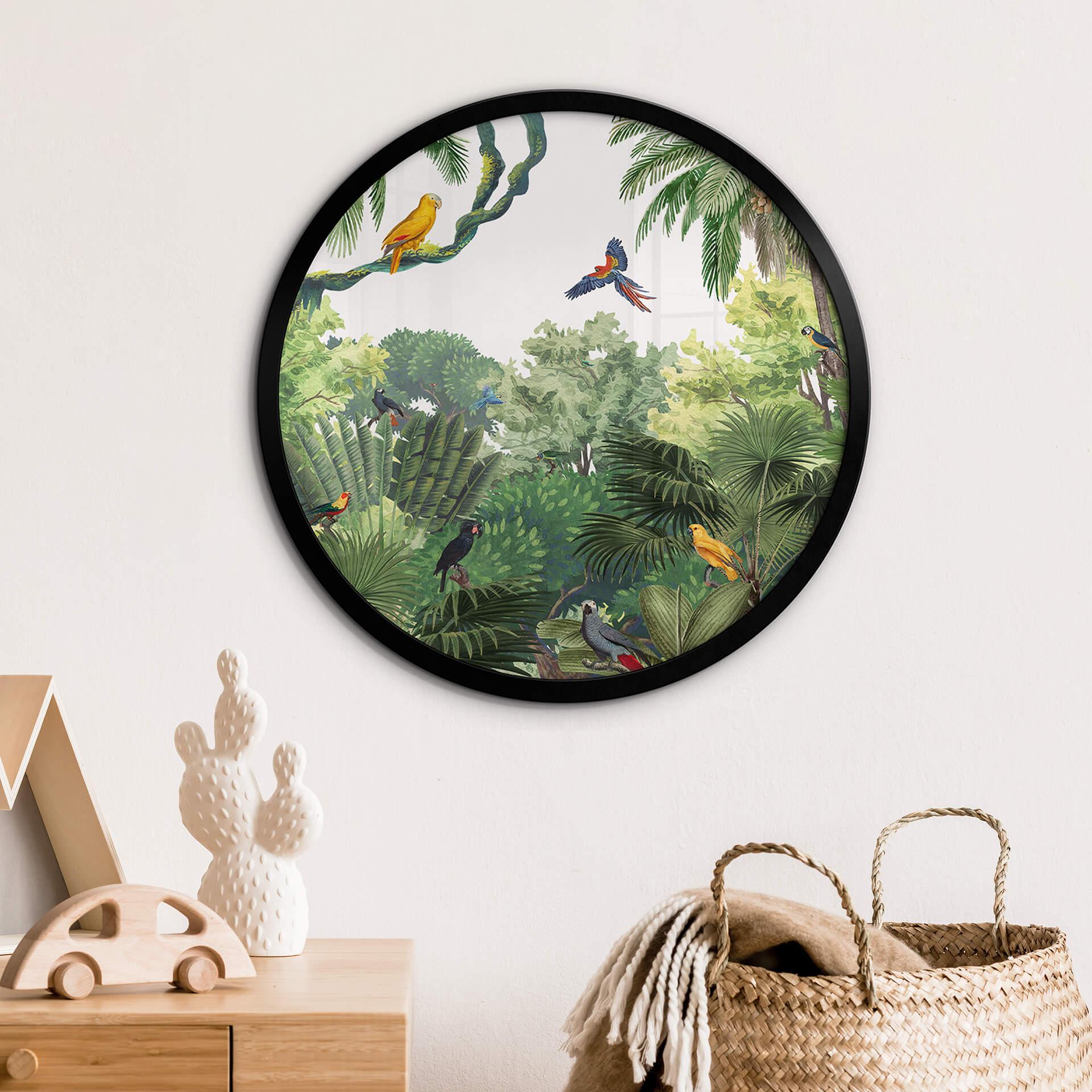Póster Kikki Belle - Pájaros tropicales - Redondo