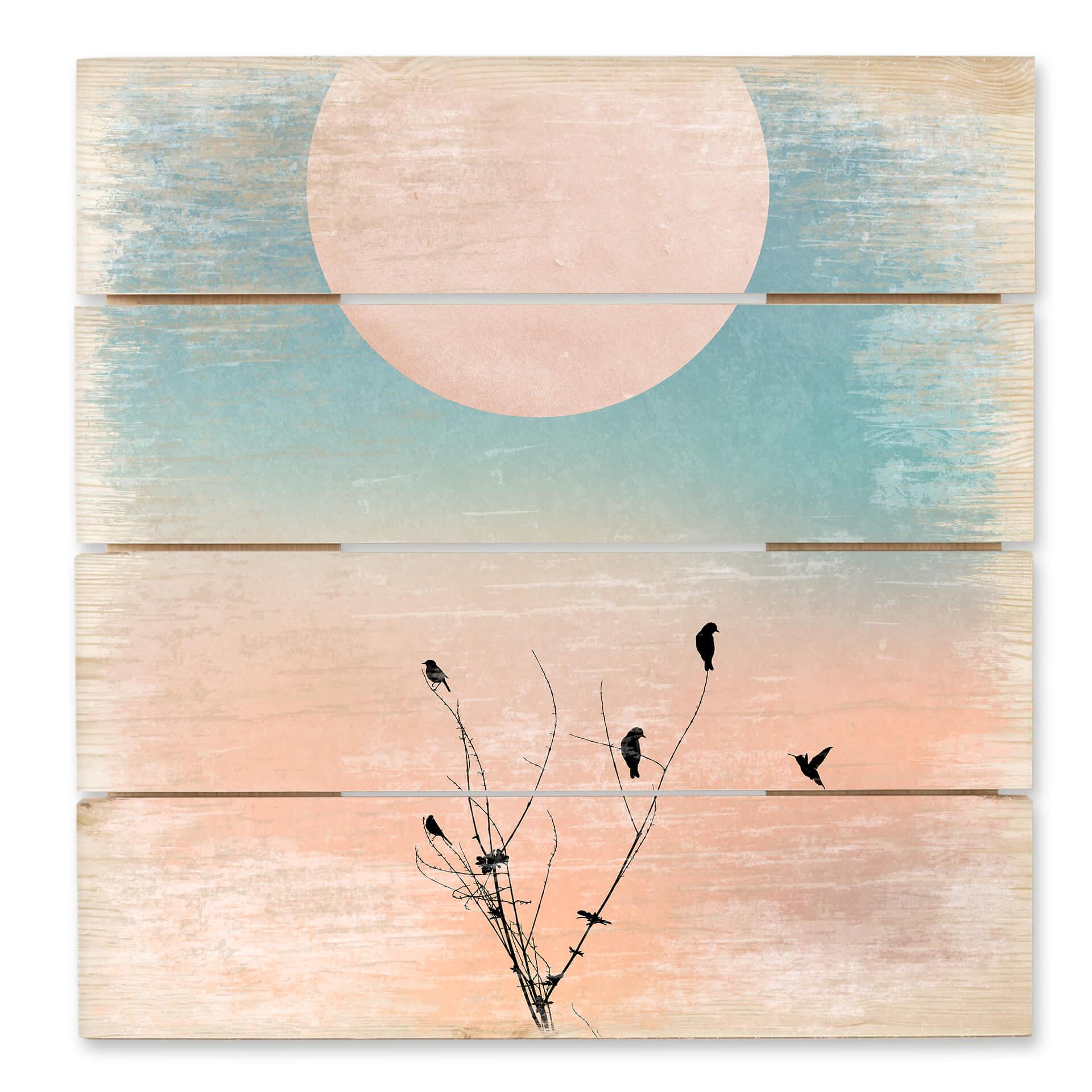 Cuadro de madera Kubistika - Cálida mañana - 40x41,5 cm