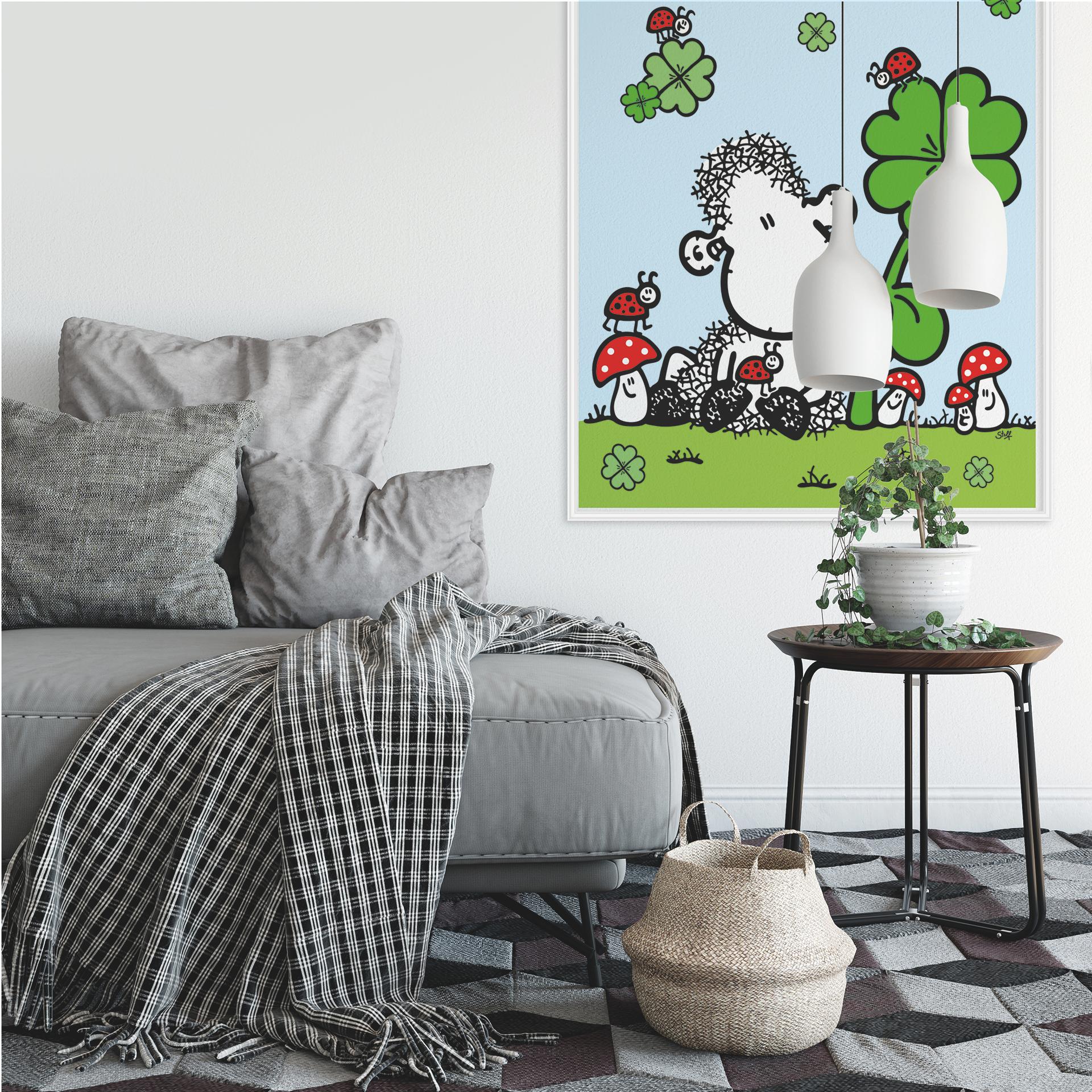 Zelfklevende Poster - Sheepworld - Happiness