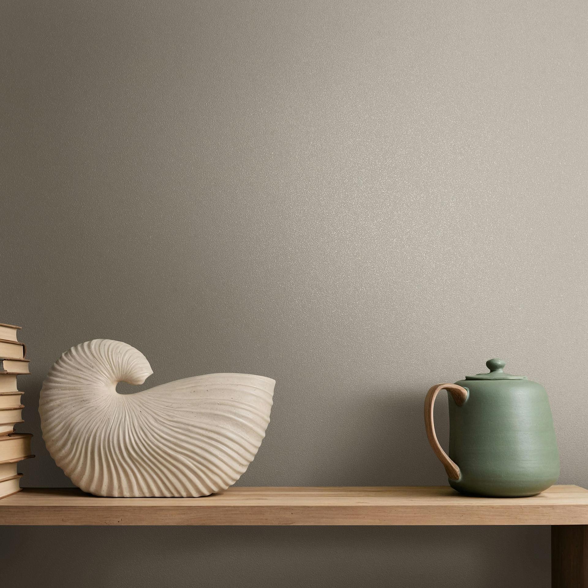 Ikke-vævet tapet struktureret almindelig moderne mat i grå beige